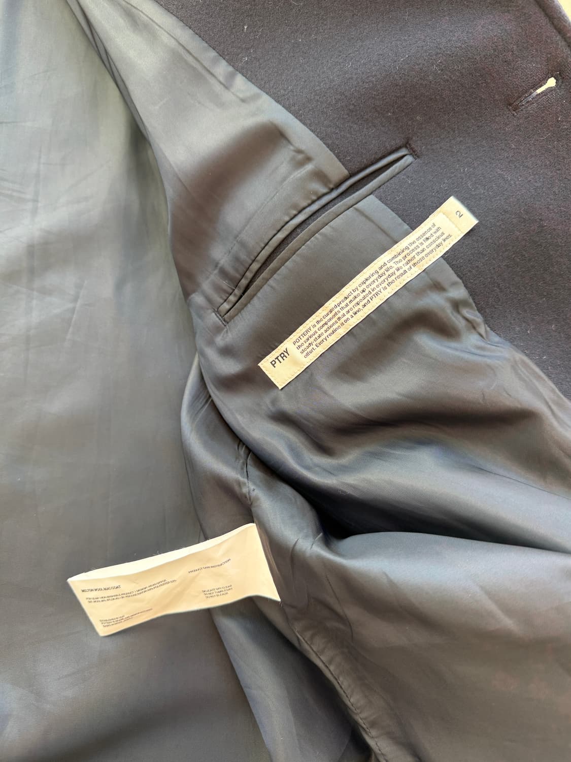 포터리 멜톤울 맥코트 네이비 2(105-110) 상품이미지3