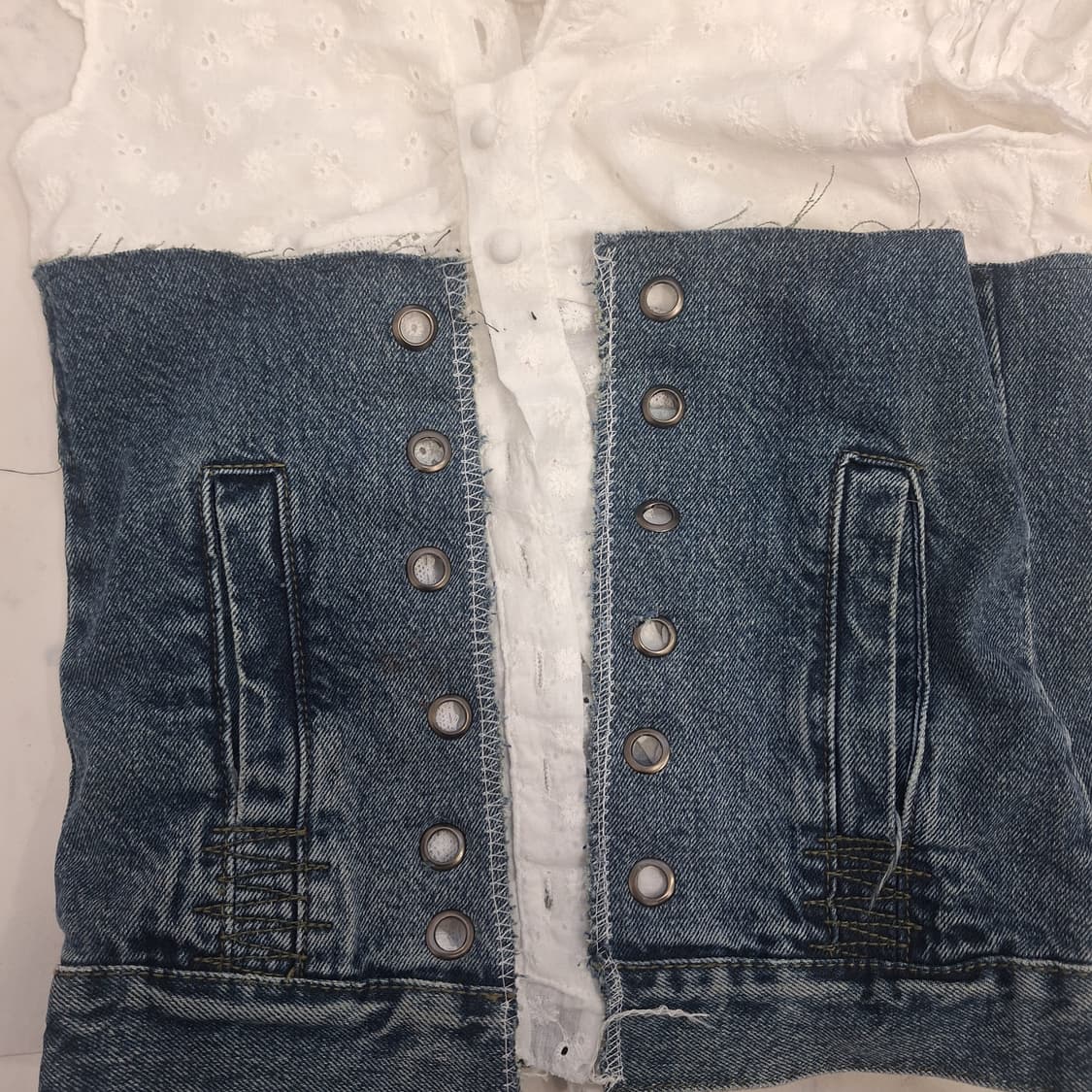 Denim corset top 상품이미지3