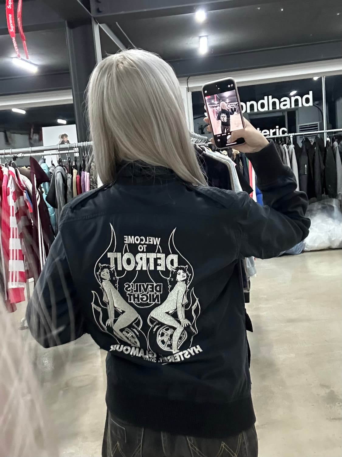 히스테릭 글래머 블랙 블루종 자켓 상품이미지4