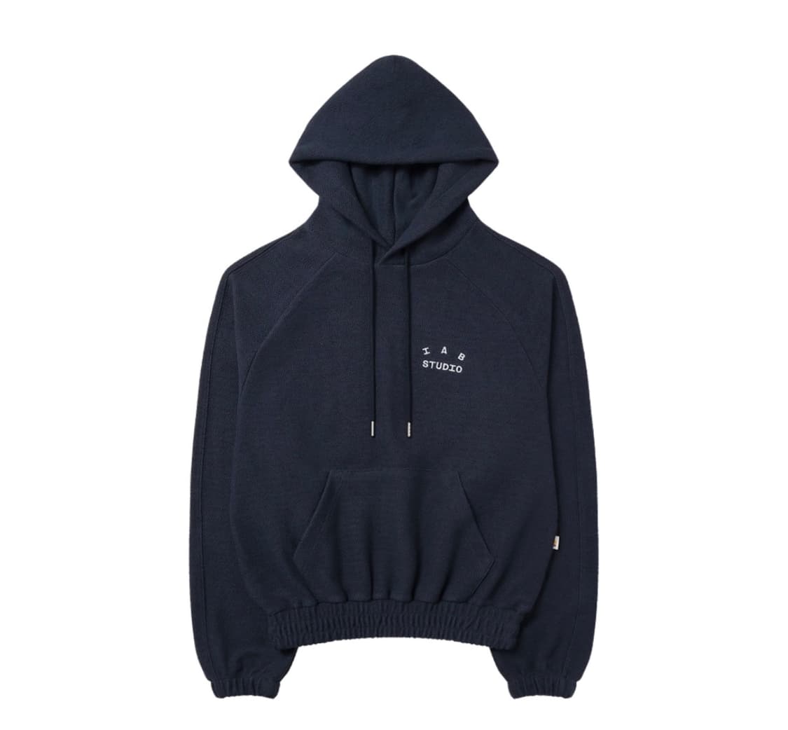 아이앱 스튜디오 헤링본 후드 네이비 화이트 상품이미지1