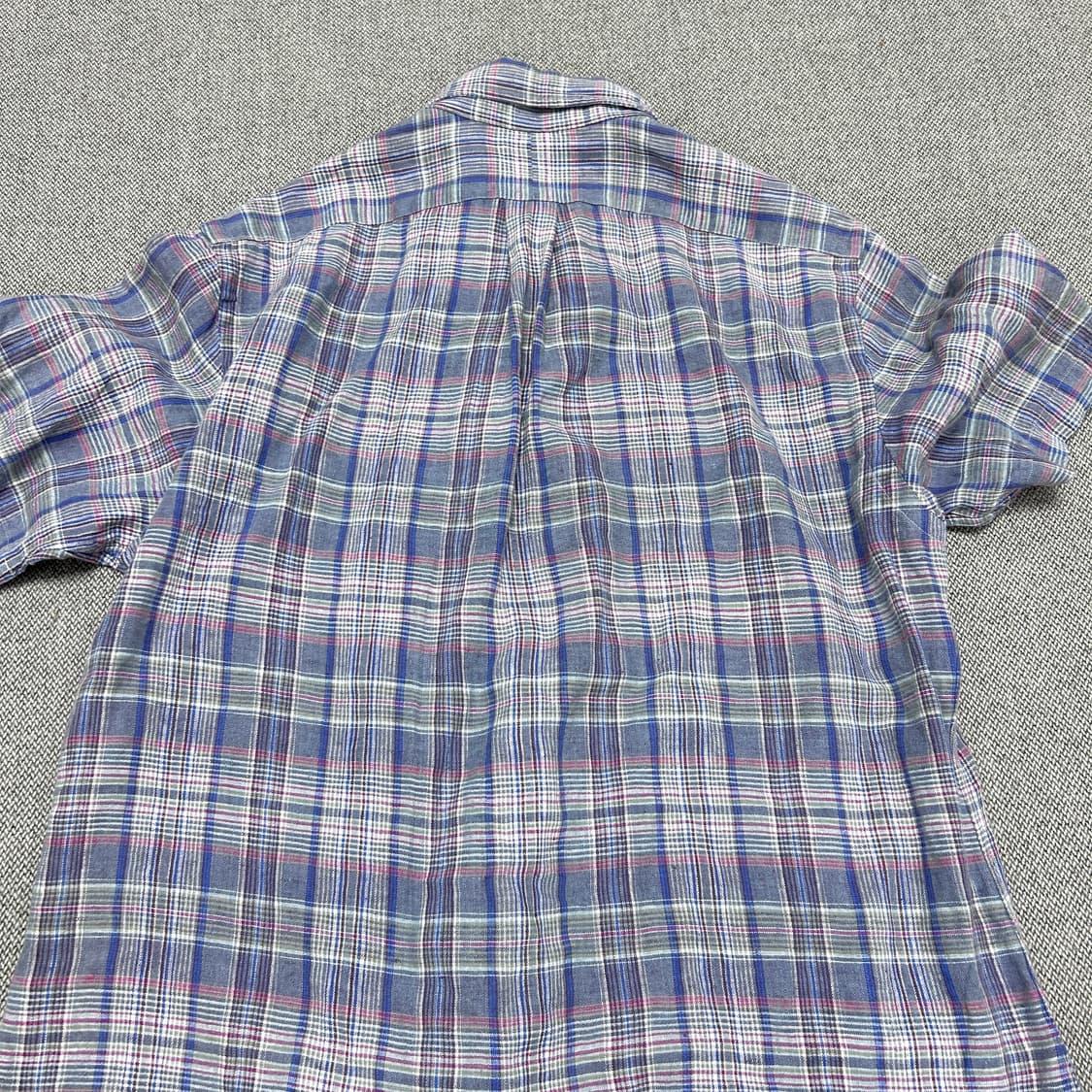 폴로 린넨 캔디 커스텀핏 체크셔츠(L) 상품이미지6