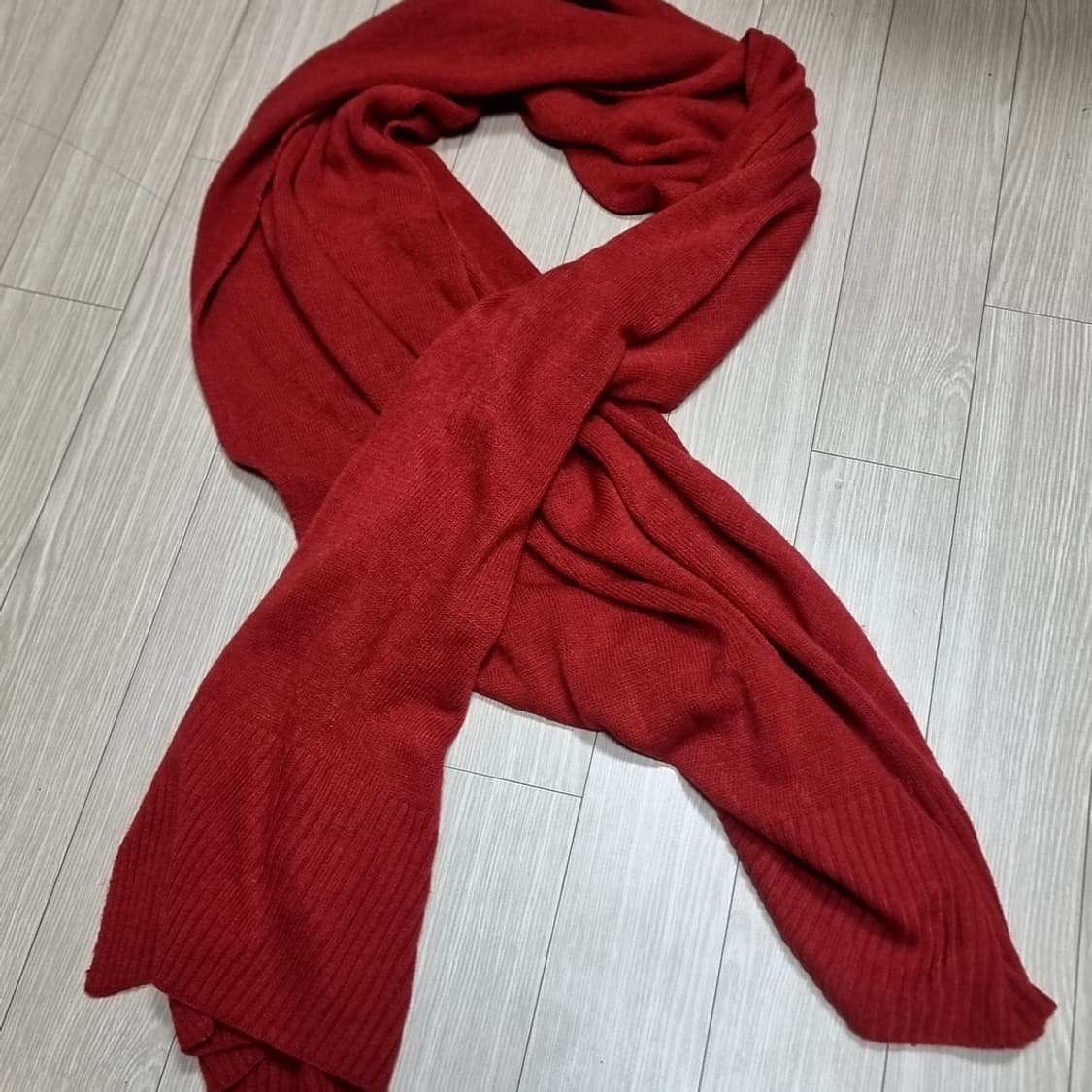 레노마 레드 니트 머플러 상품이미지1