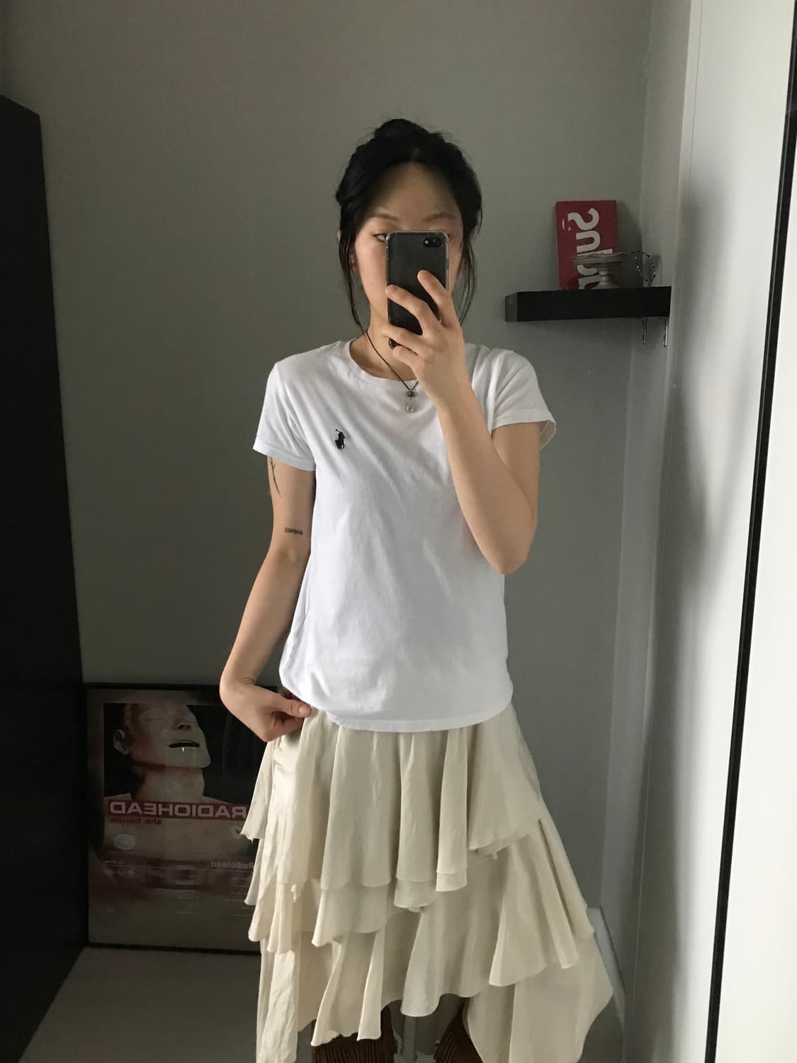 폴로 랄프로렌 포니로고 QR코드택 화이트 반팔티 상품이미지2