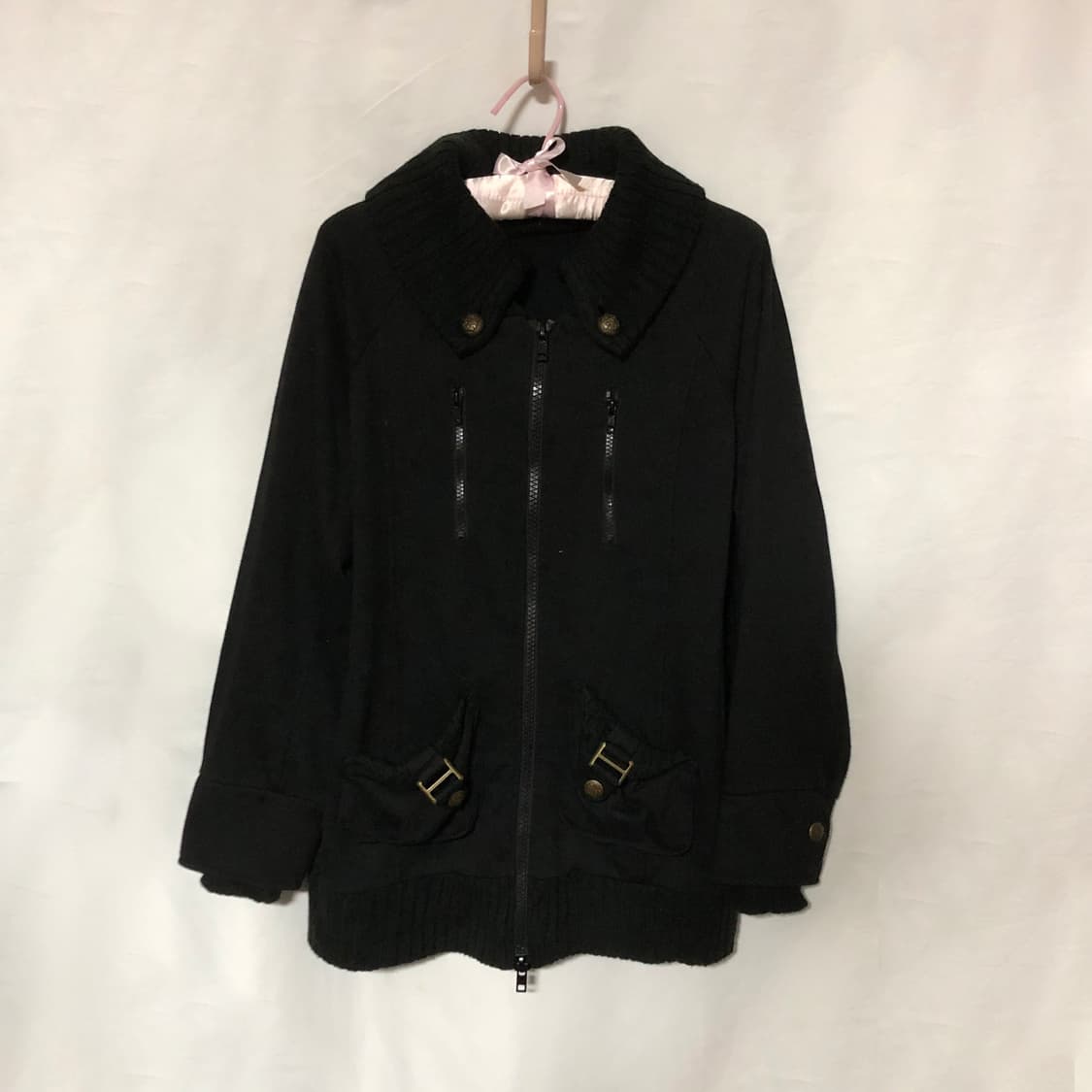 버튼 리브 자켓 블랙 상품이미지8