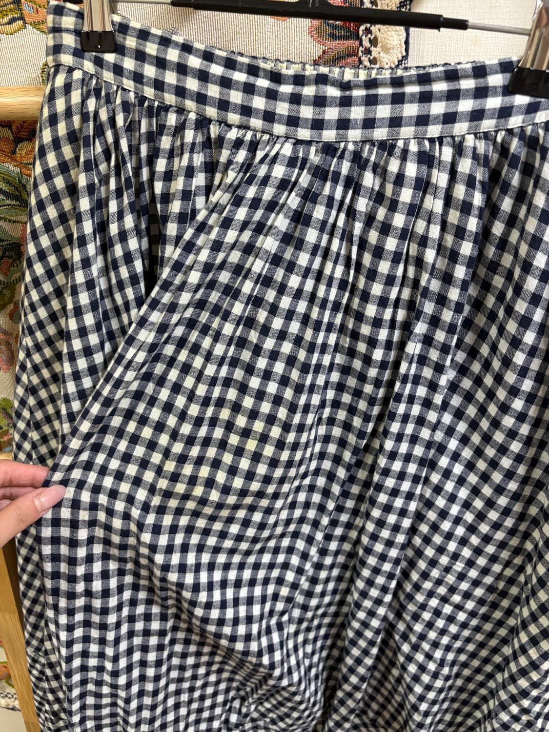 일본 st 모리 체크 벌룬 롱 스커트  상품이미지4