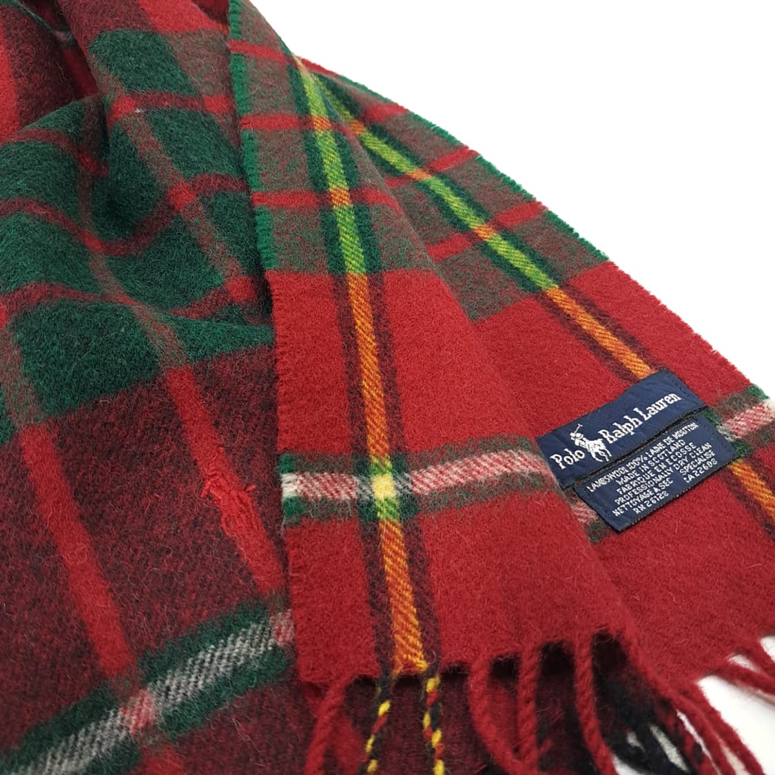MX189 폴로 랄프로렌 크리스마스 타탄체크 램스울 목도리 머플러 상품이미지5