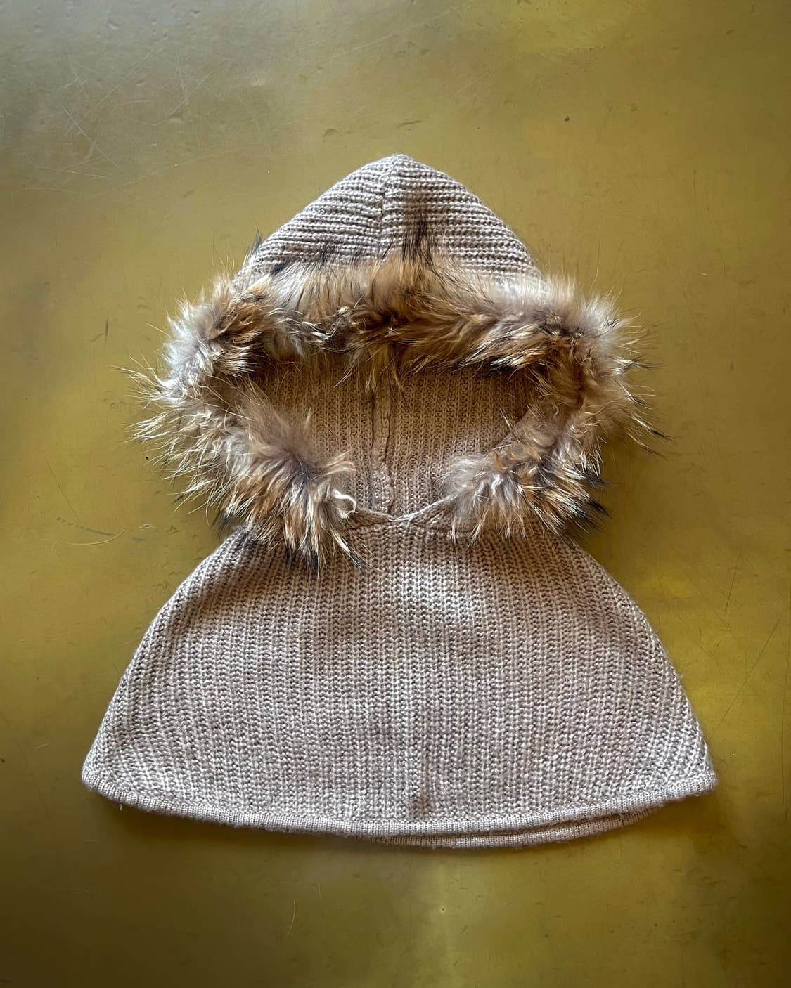 JPN Vintage Raccoon Fur Fake Knit Hood 상품이미지3