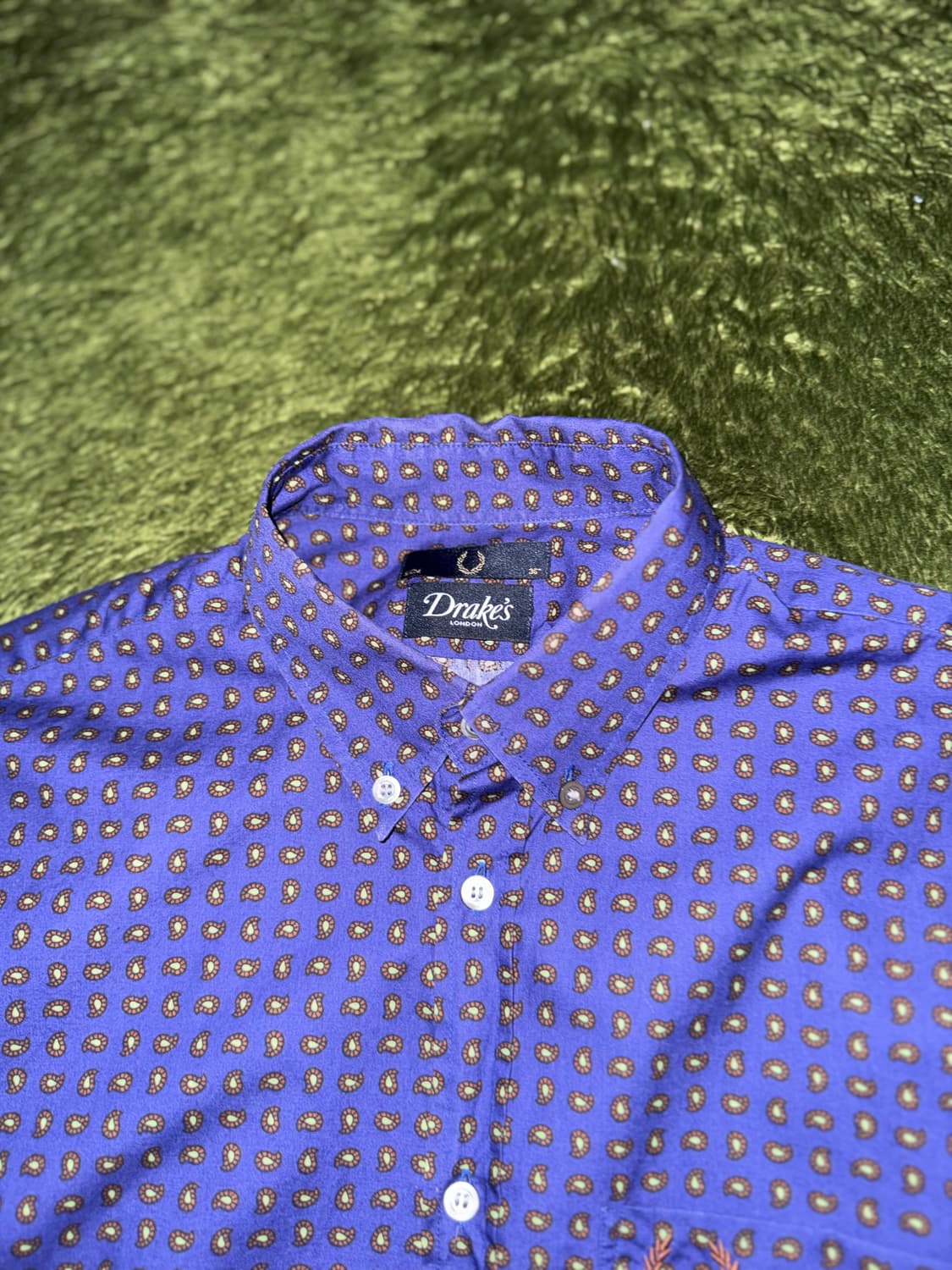 프레드페리 X 드레익스 버튼다운 페이즐리 셔츠 퍼플 상품이미지3