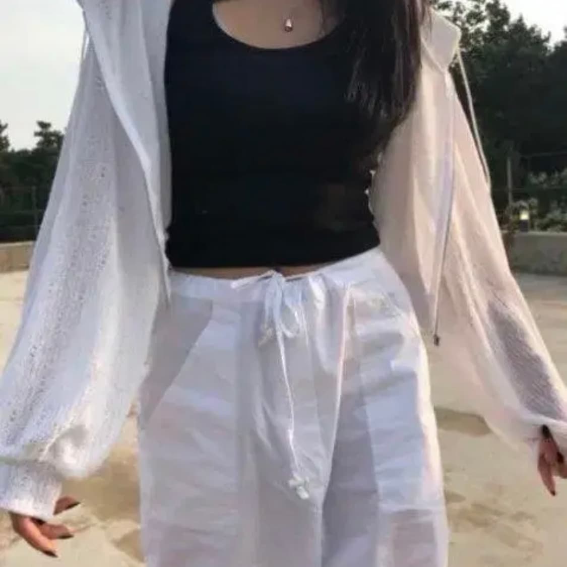 [새상품] 애즈온 프롬 가디건 김치티 후드집업 화이트 상품이미지1