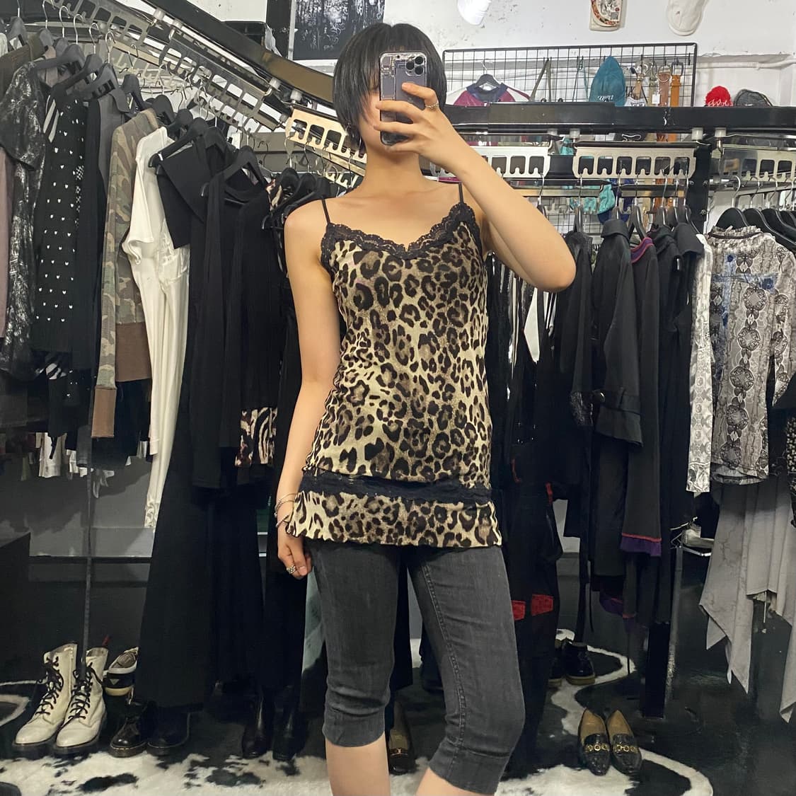 Ravijour 레이스 디테일 레오파드 슬립 상품이미지5