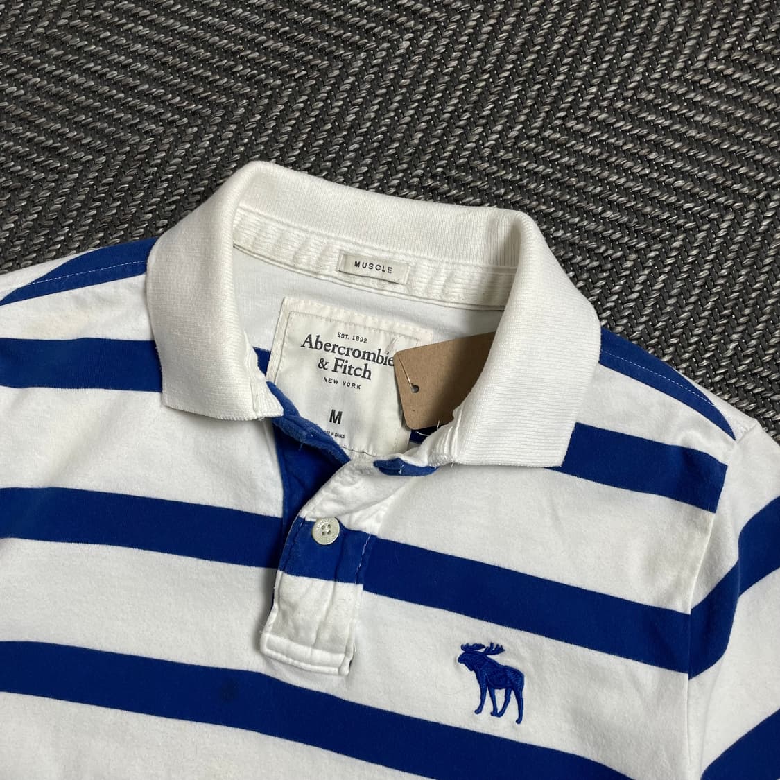 아베크롬비 y2k 스몰로고 스트라이프 카라 티셔츠o 4555 상품이미지4