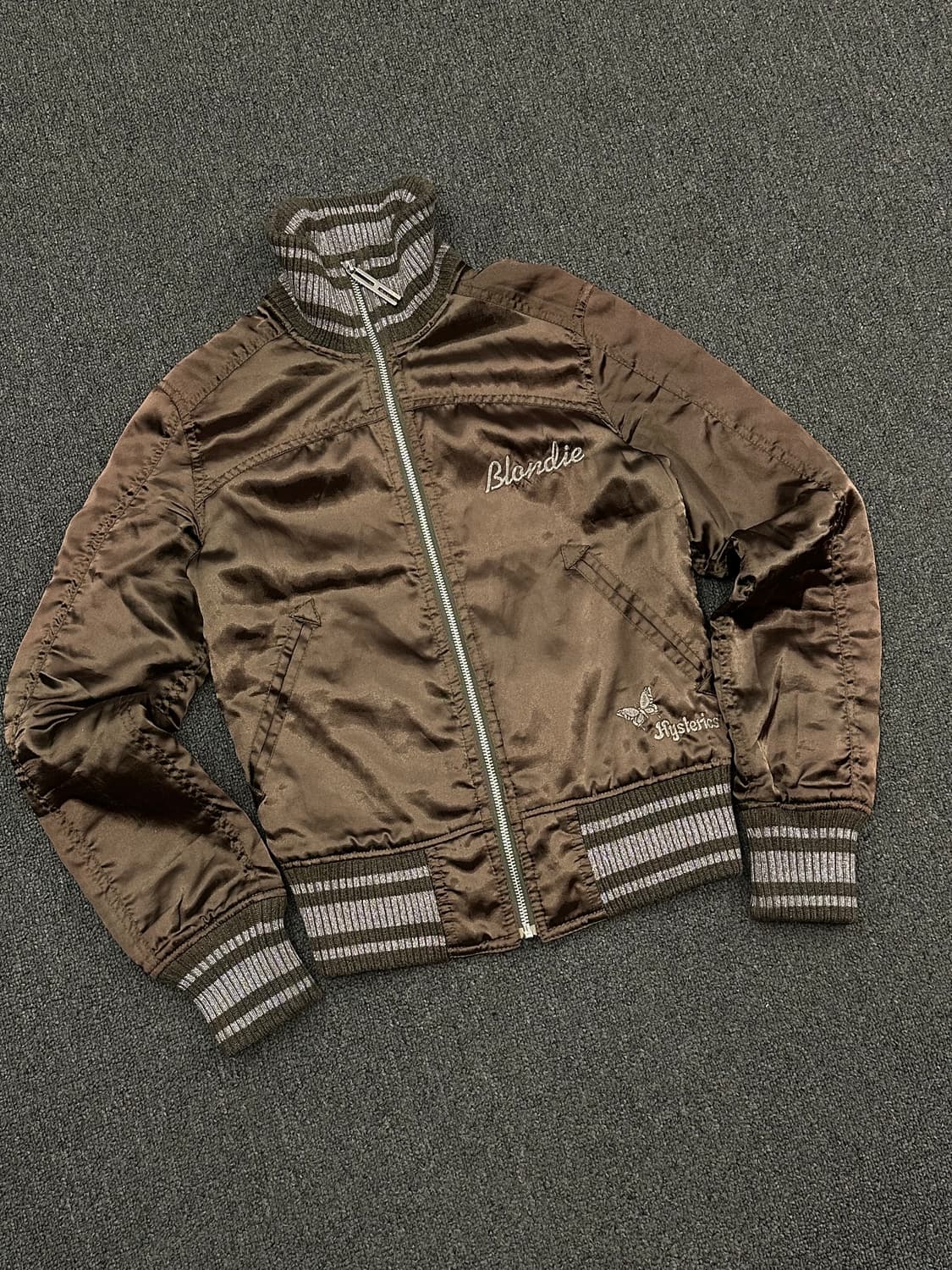 OS)Hysteric Glamour 빈티지 자수 누빔 블루종 자켓 상품이미지4