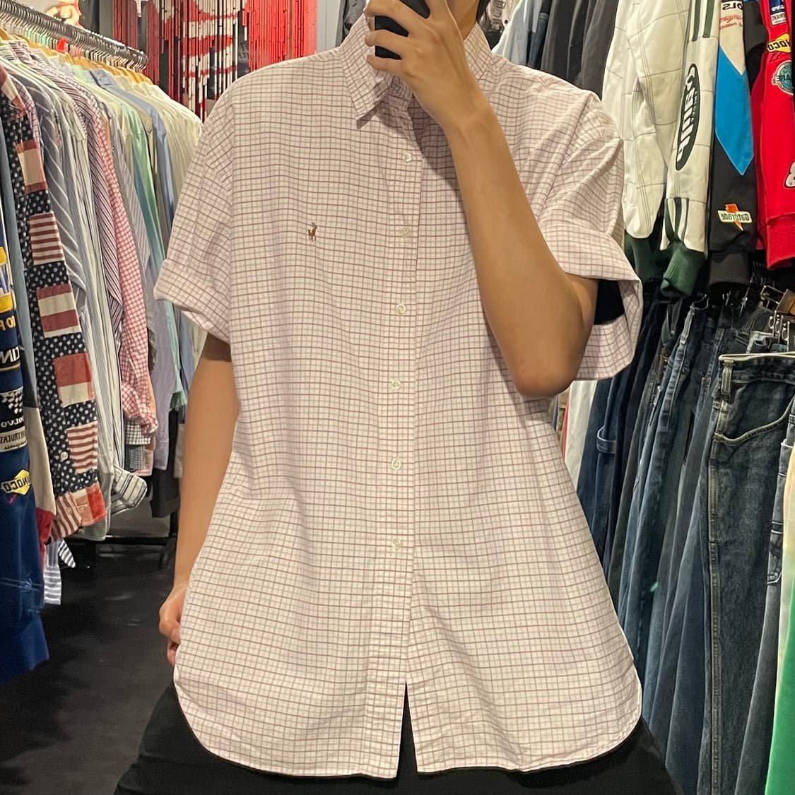 [IM] polo 폴로 옥스포드 핑크 체크 반팔셔츠 상품이미지2