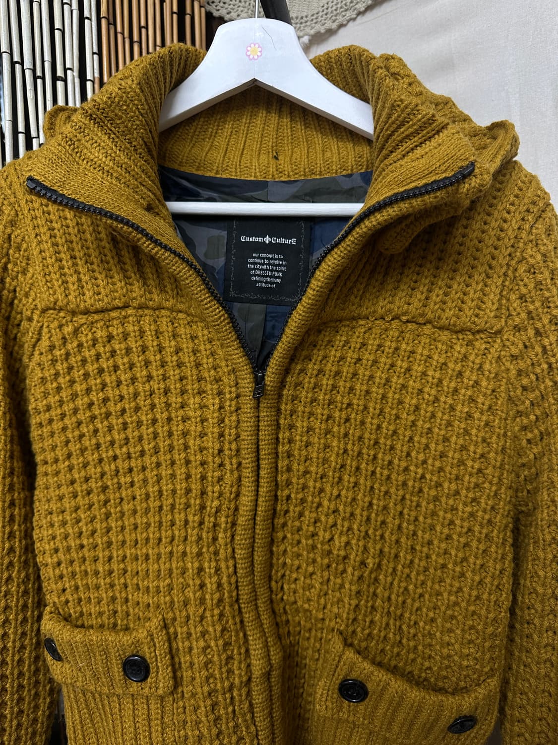 custom culture knit hood zipup 상품이미지5