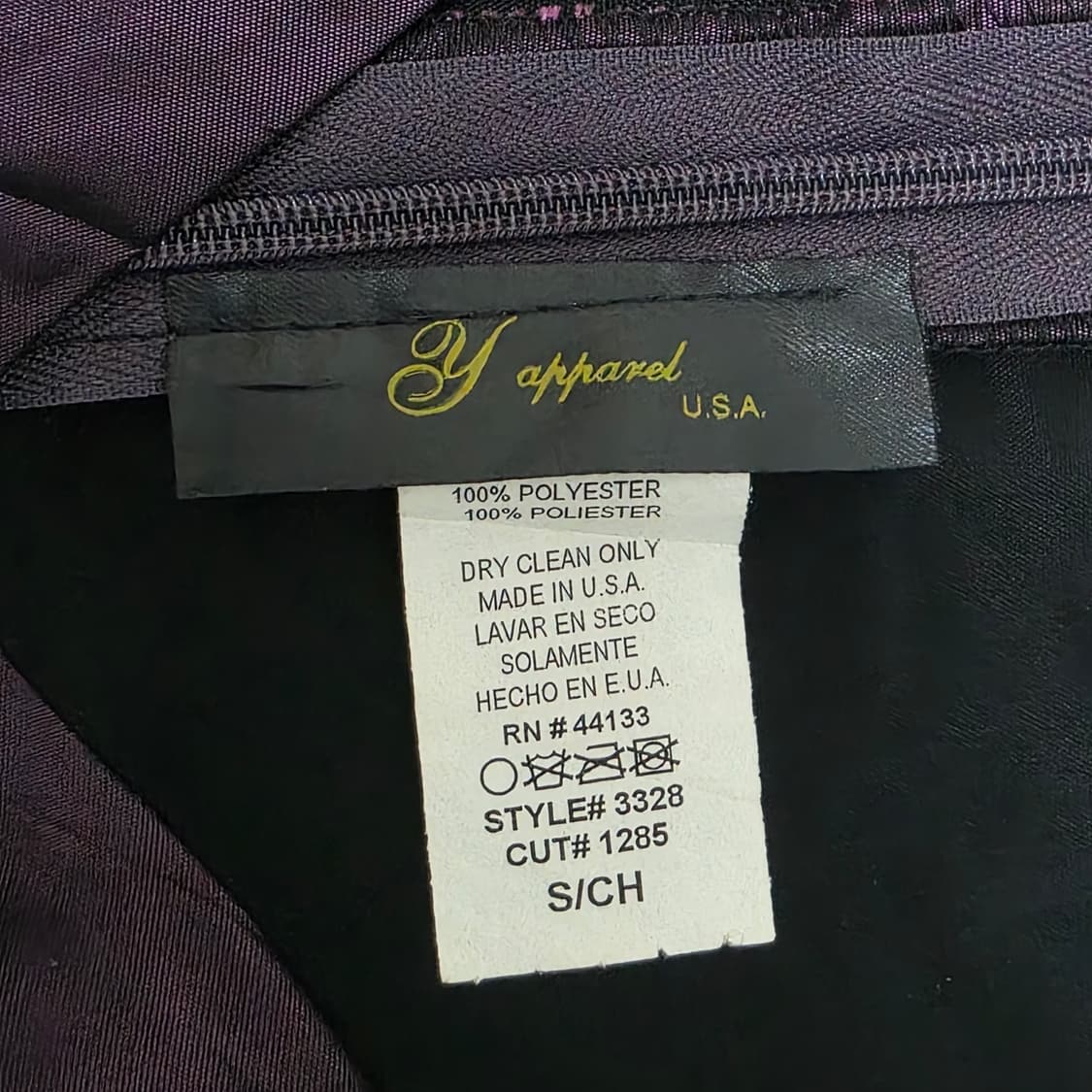 미국빈티지)퍼플 새틴 골드레이스 v넥 파티연말 벌룬 맥시 민소매드레스 상품이미지4