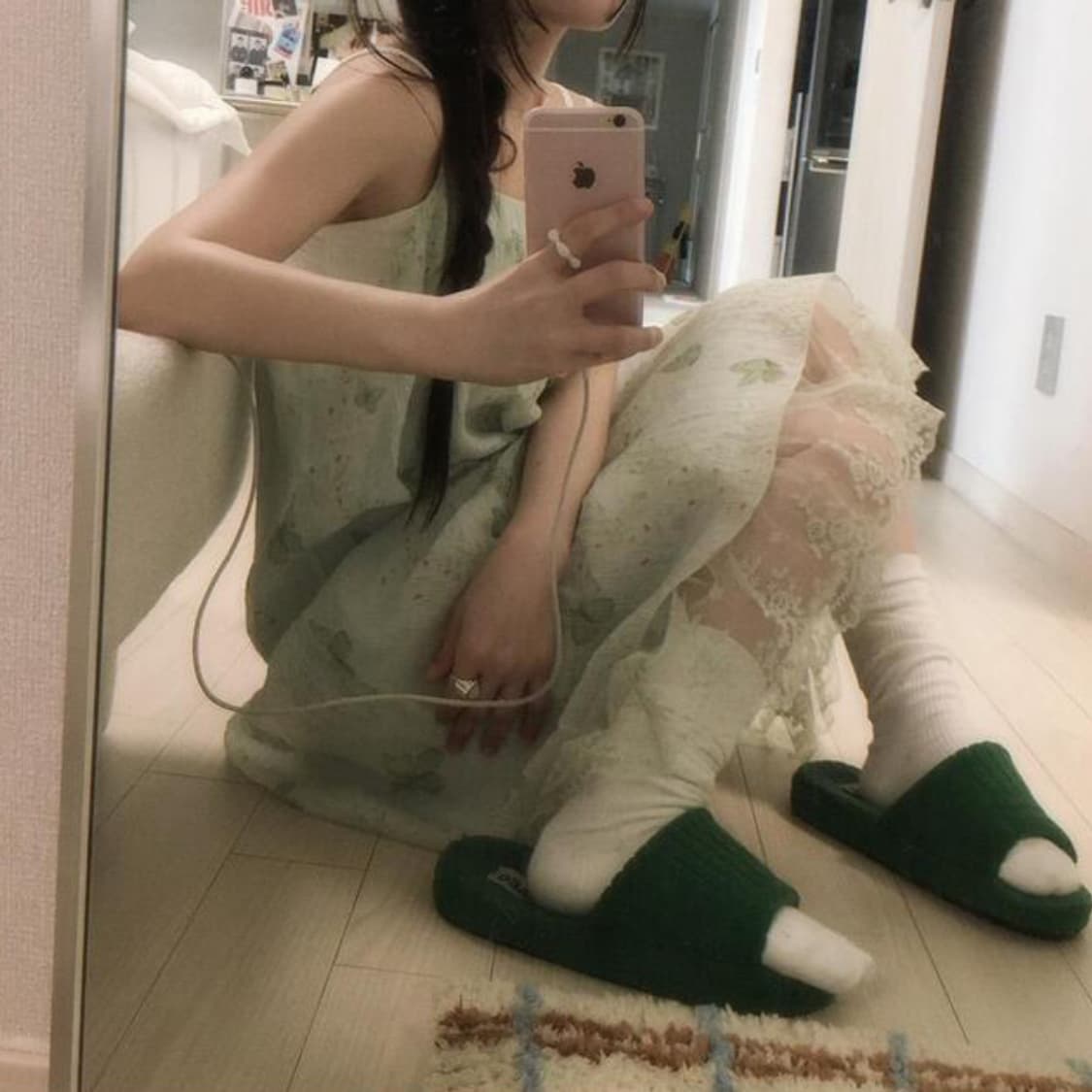 빈블 포레유 버터플라이 플라워 롱원피스 상품이미지3