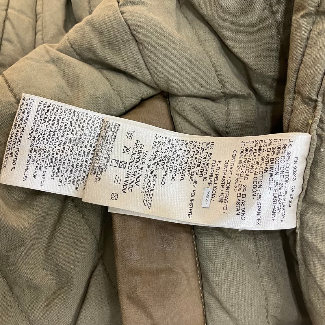 디젤 카키 퍼 후드 코팅 패딩 코트 상품이미지5