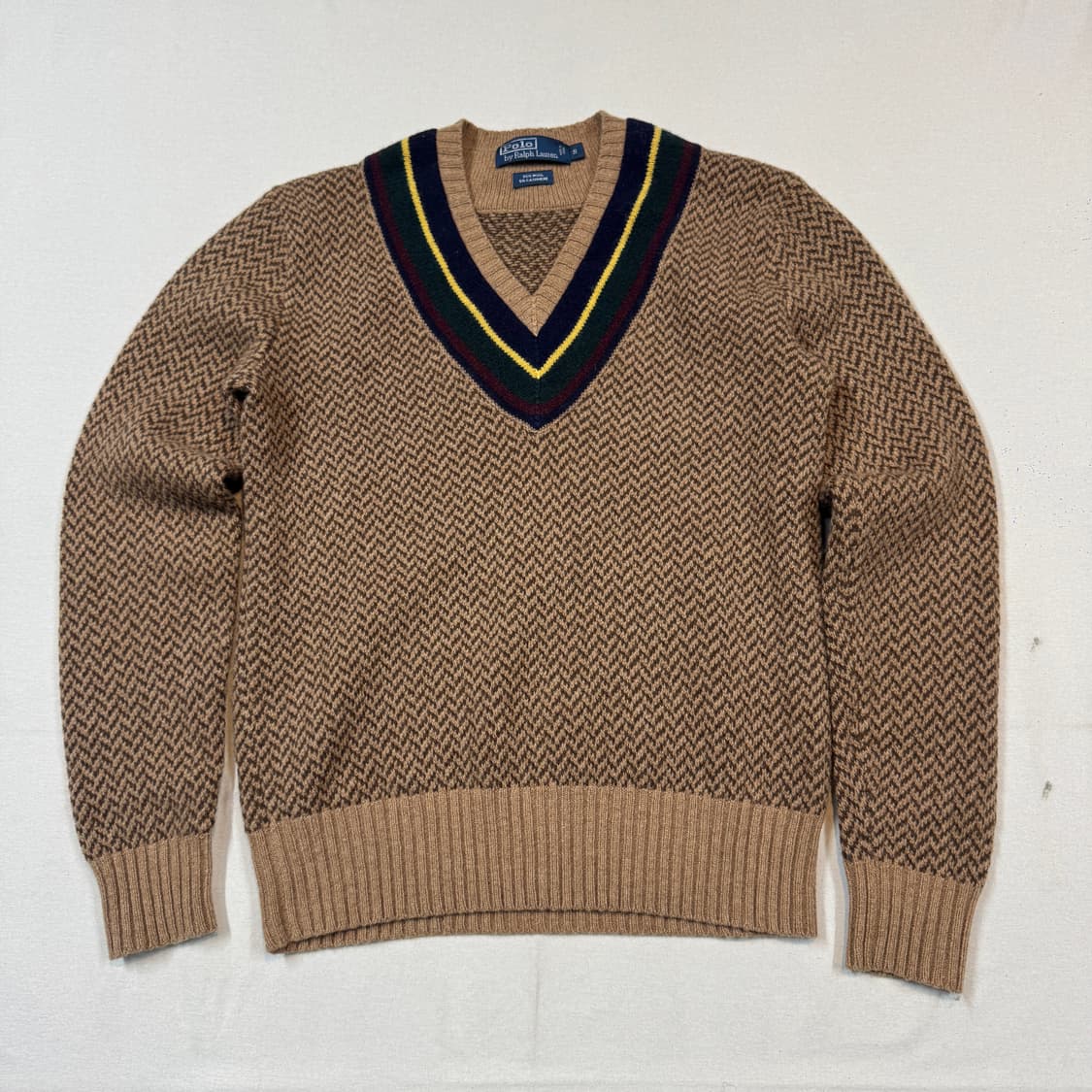 S) 폴로 랄프로렌 울 캐시미어 해링본 크리켓 니트 상품이미지1