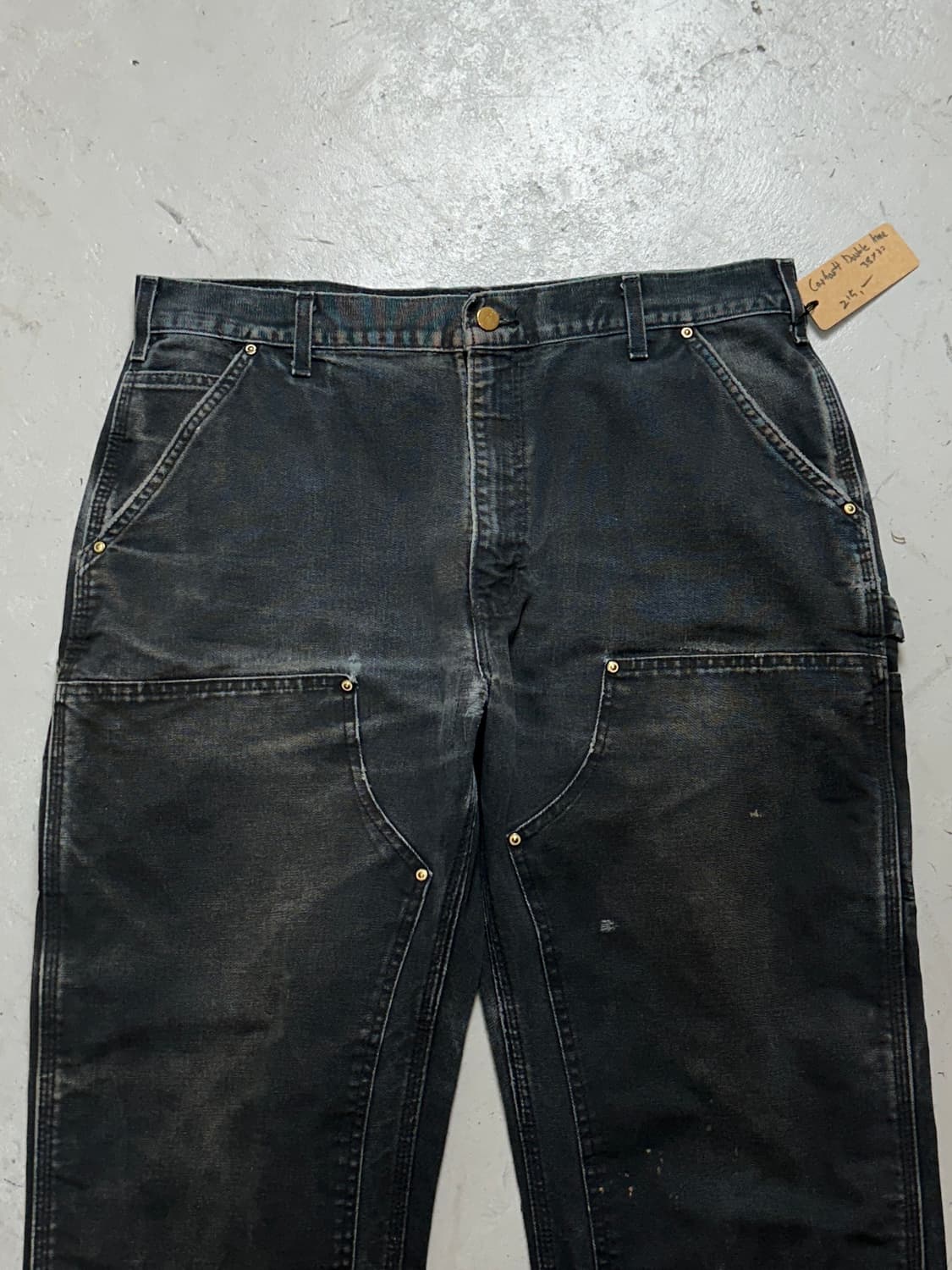 OG USA Made 칼하트 B01 더블니 블랙 칼하트 썩블니 워크팬츠 상품이미지5