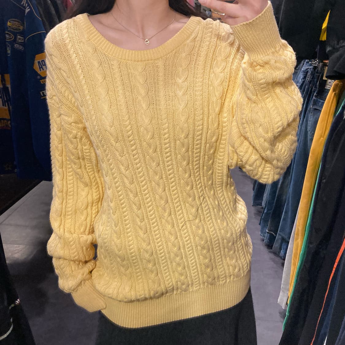 [IM] 브룩스브라더스 루즈핏 케이블 니트 옐로우 상품이미지6