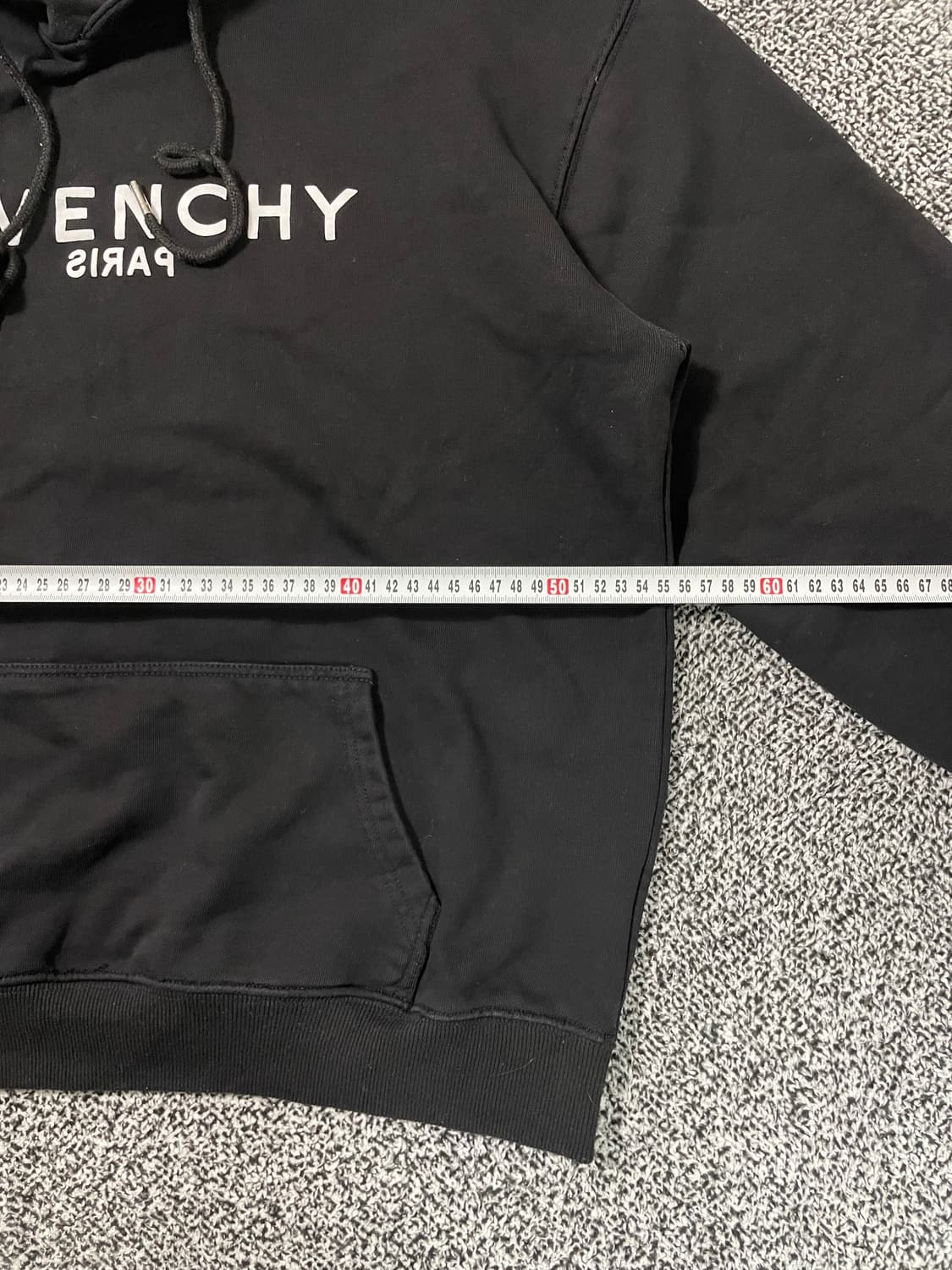 빈티지9. Givenchy 지방시 로고 크랙 후드티셔츠 후드 후디 블랙 상품이미지4