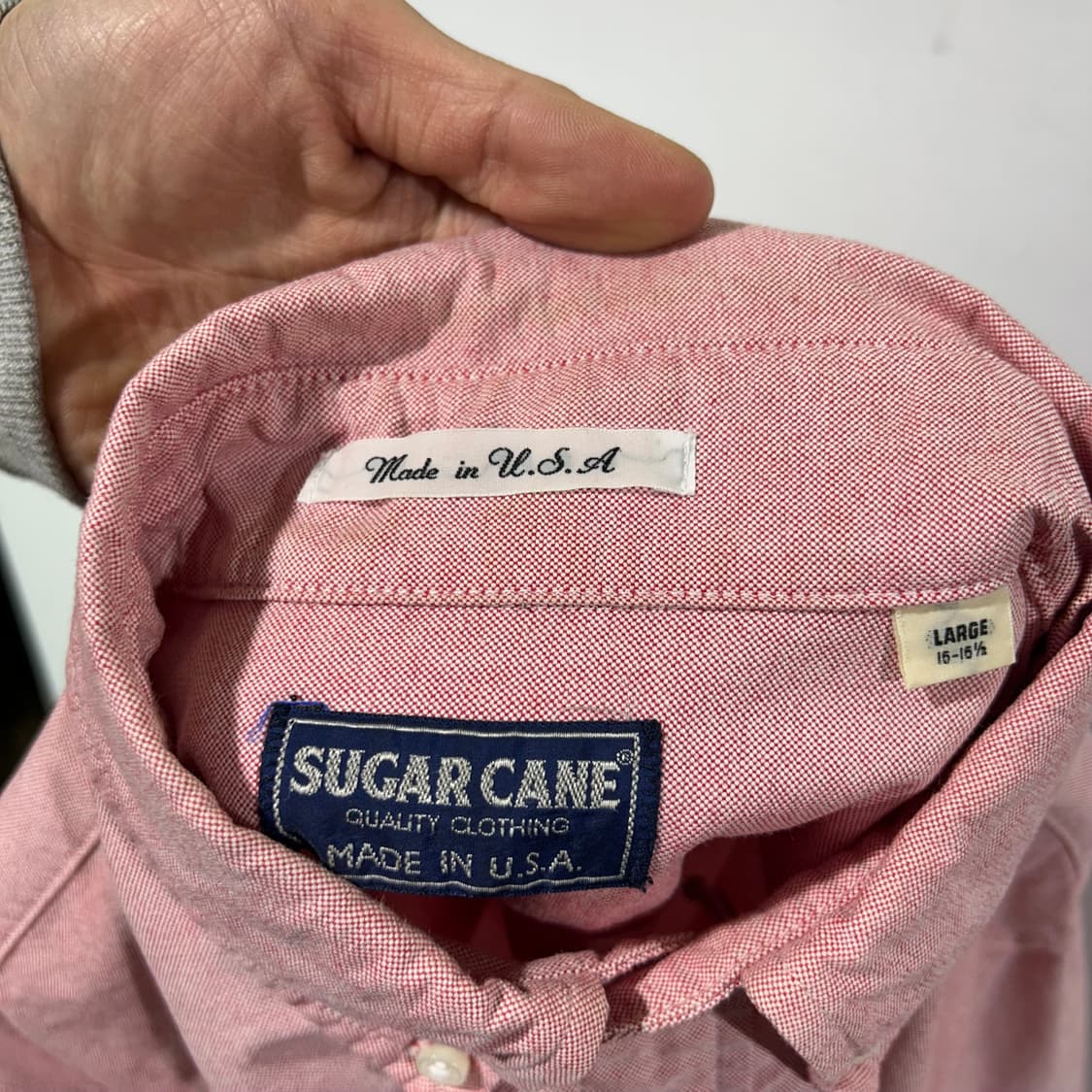 [SUGAR CANE] 슈가케인 USA 핑크 버튼다운 옥스포드 셔츠 상품이미지4