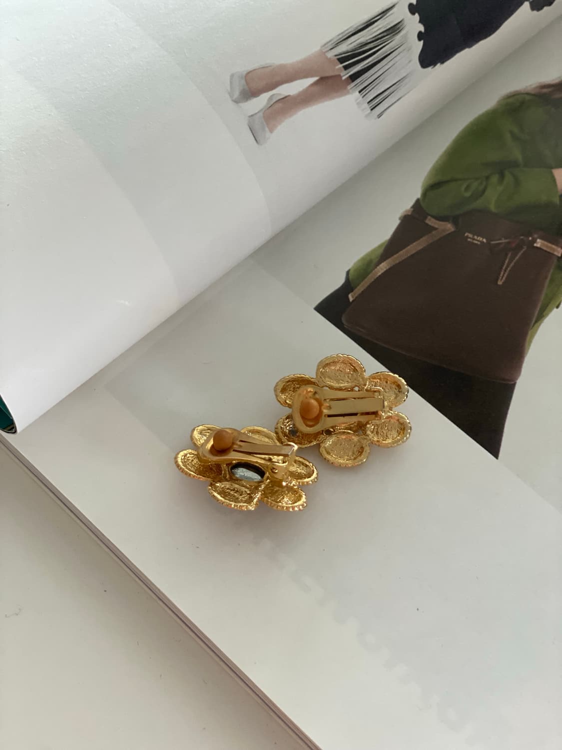 빈티지 골드 플라워 귀찌 귀걸이 상품이미지5