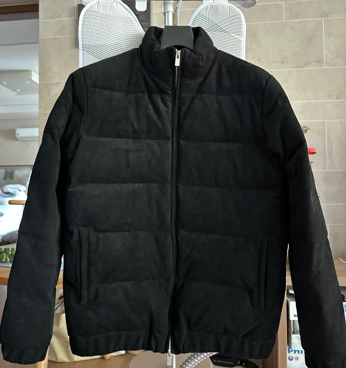 제이리움 스웨이드 구스다운 패딩 (남녀공용) 블랙 M  상품이미지7