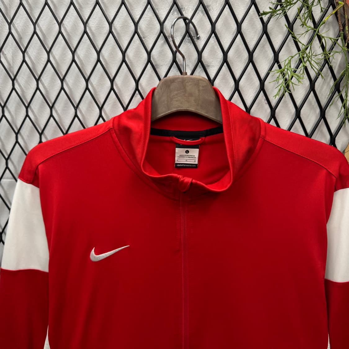 2014 나이키 사이드라인 트랙 자켓 전면 로고 포인트 레드 화이트 상품이미지3