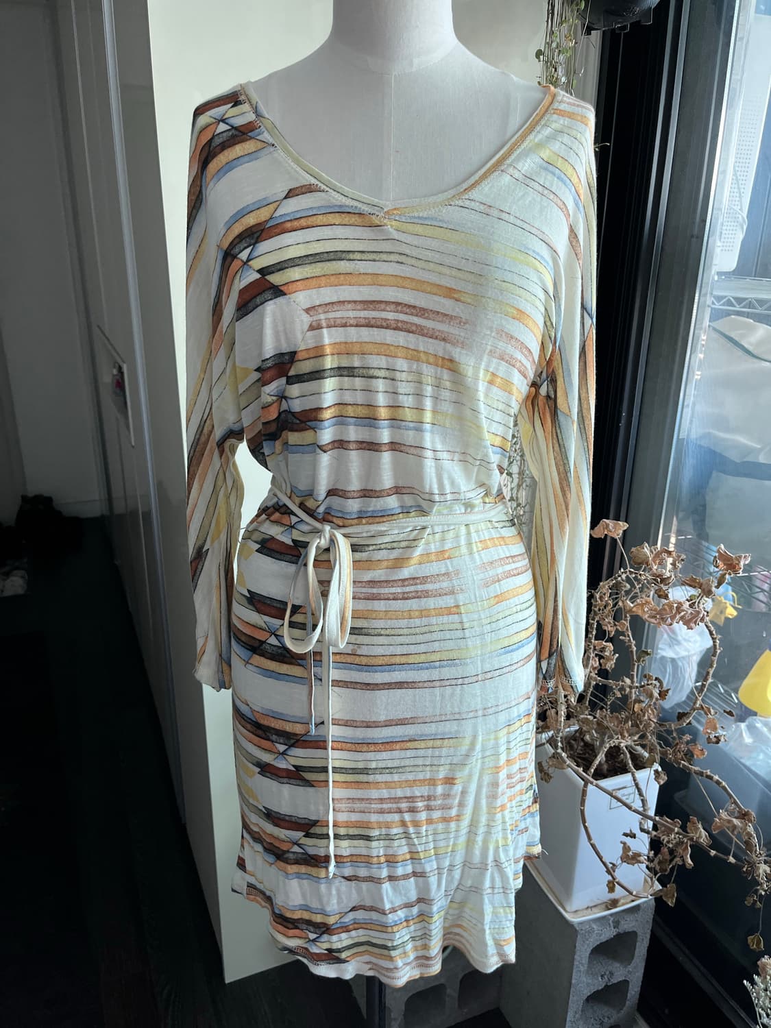 yellow pattern dress 상품이미지4
