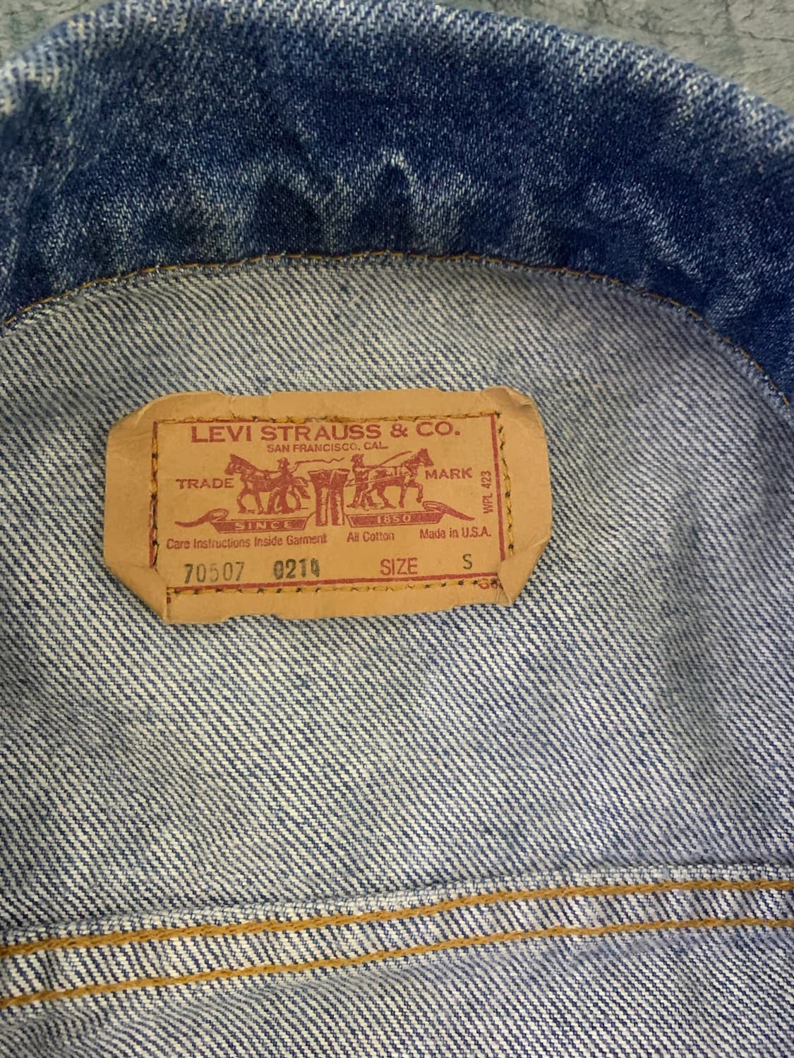 80s USA 빈티지 리바이스 70507 3세대 데님 트러커 자켓 상품이미지4