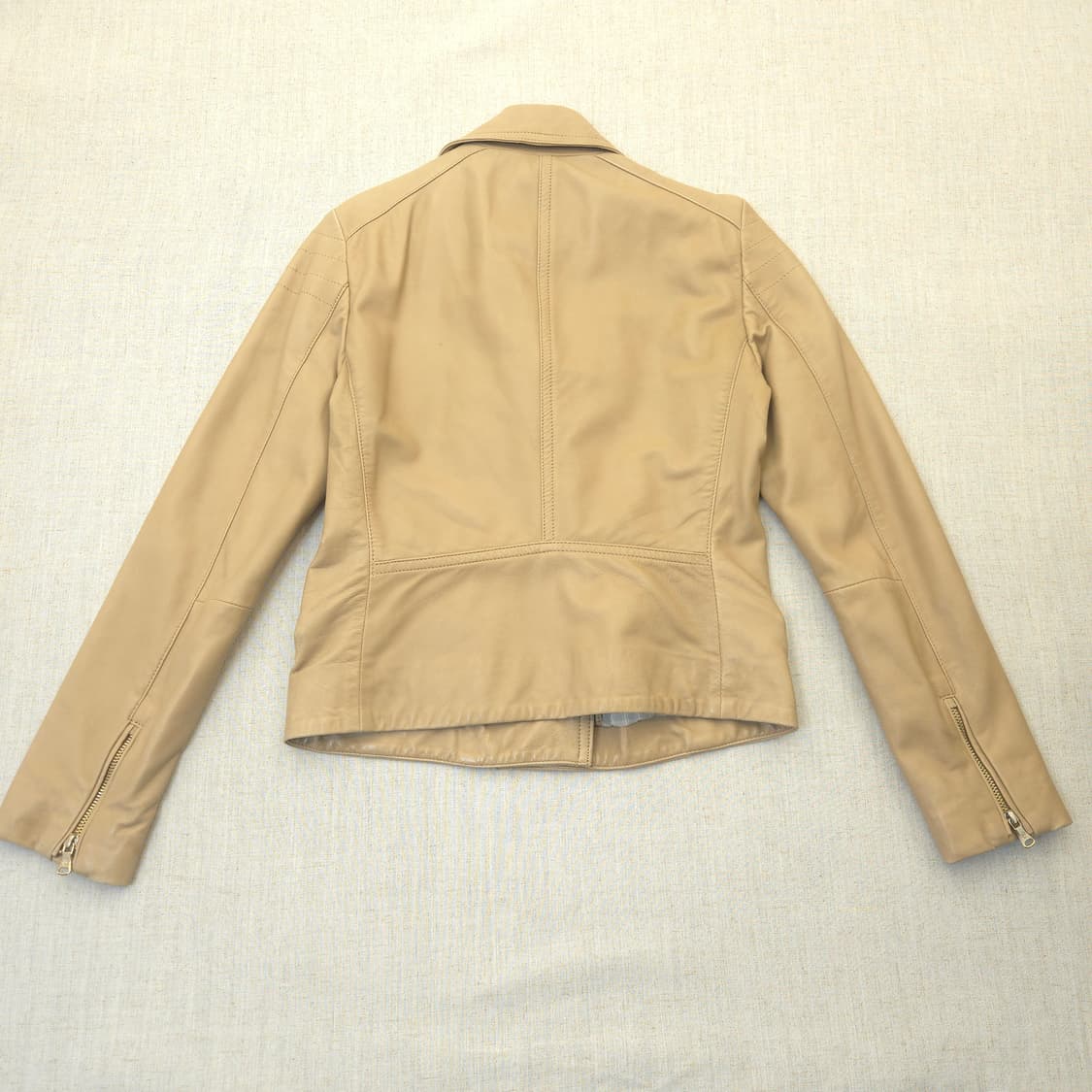 마시모두띠 베이지 가죽 라이더 자켓 상품이미지9