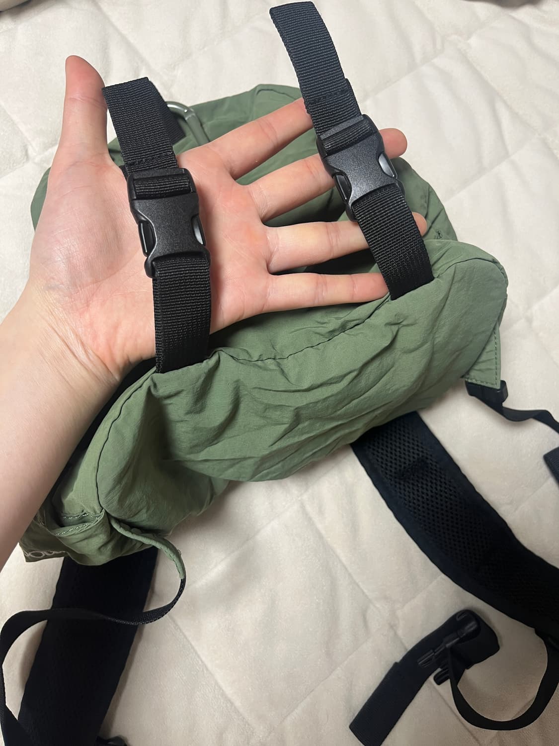 에메모가든x스무스무드 백팩 카키 상품이미지5