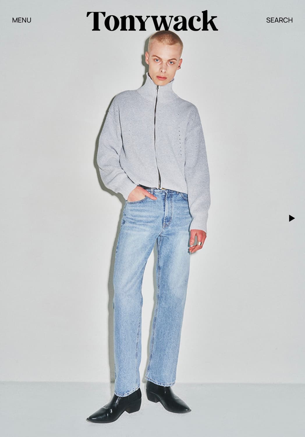 토니웩 이탈리아 코튼 하드 트위스트 집업 니트 L(50) 105 상품이미지3