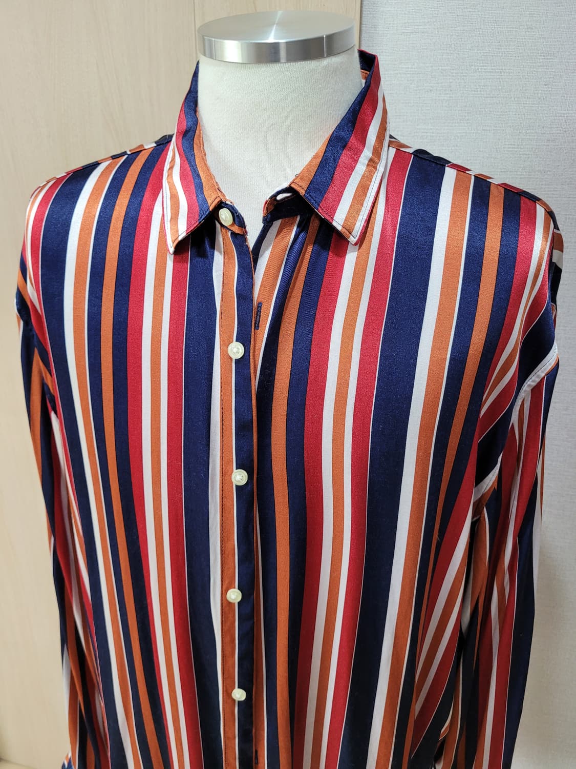 자라 ZARA 남자 스트라이프 셔츠 110 오렌지 상품이미지2