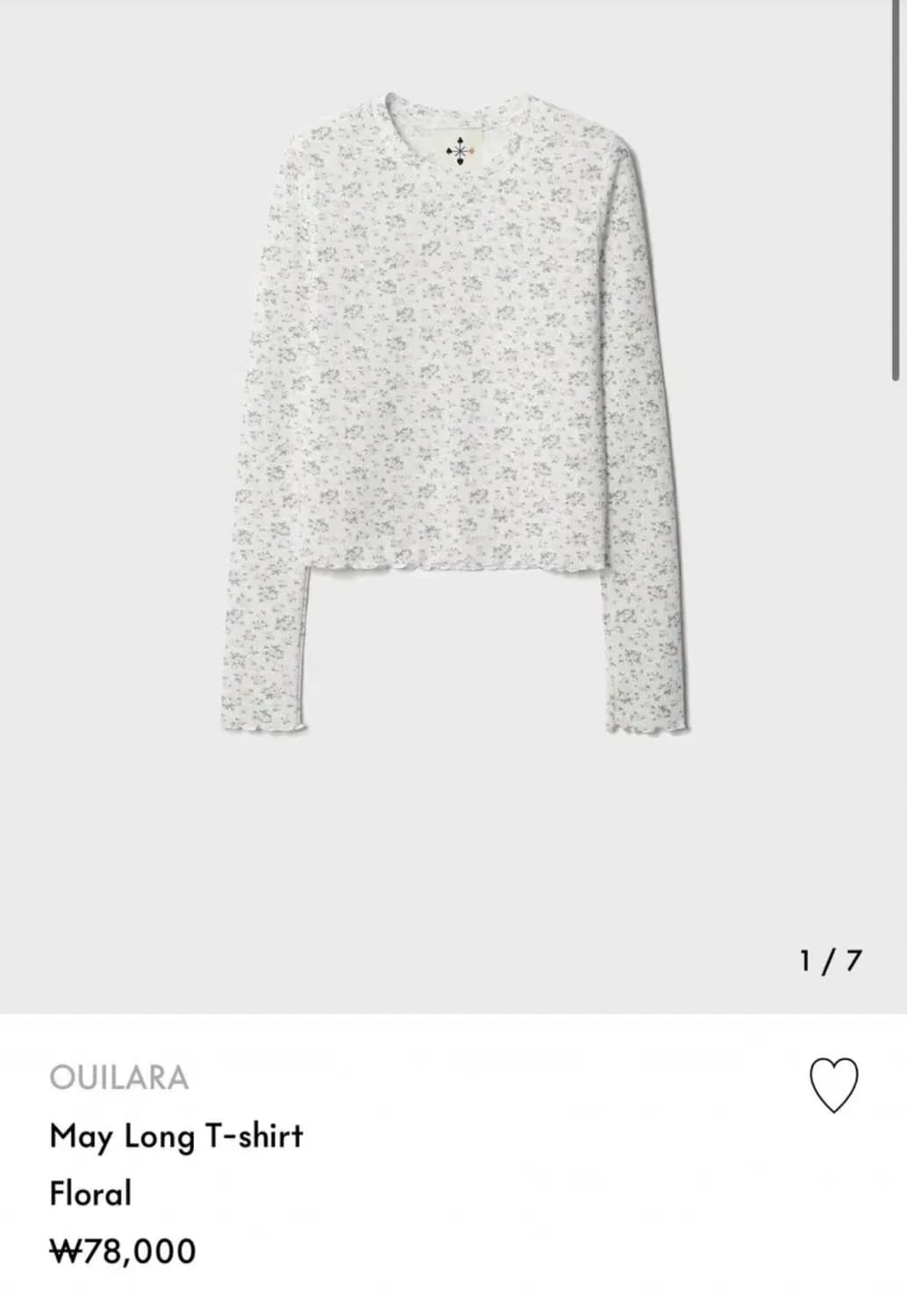 새상품 ouilara may long t-shirt  상품이미지2