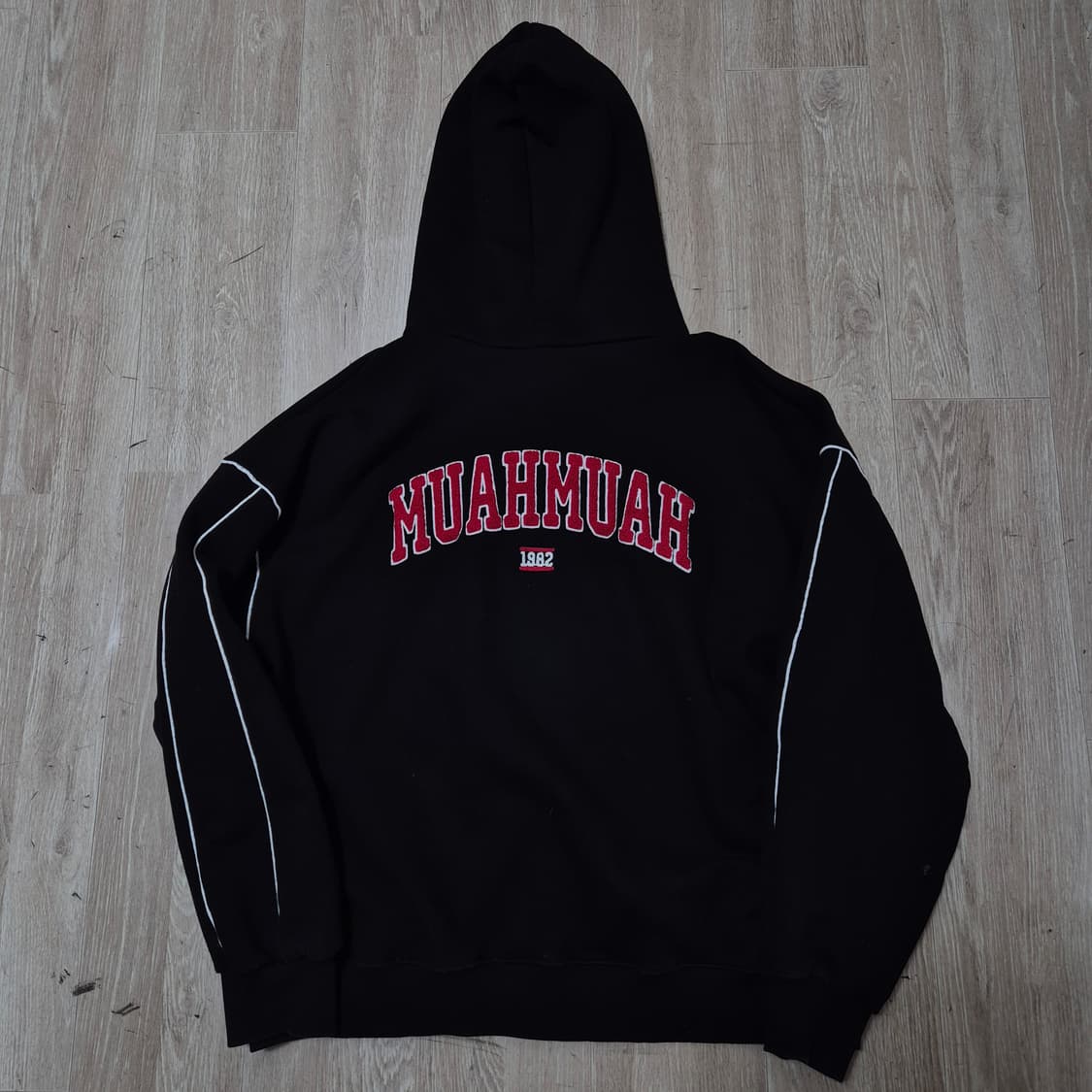 MUAH MUAH 무아무아 1982 오버핏 빅로고 기모 후드집업 FREE 상품이미지5