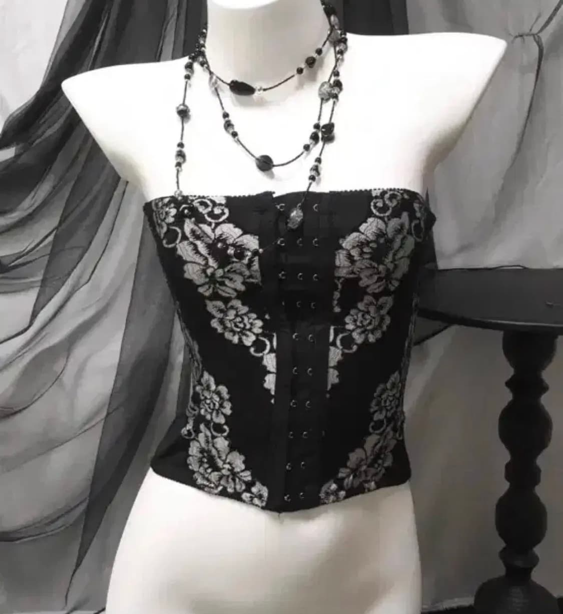 빈티지 오리엔탈 코르셋 탑 상품이미지1