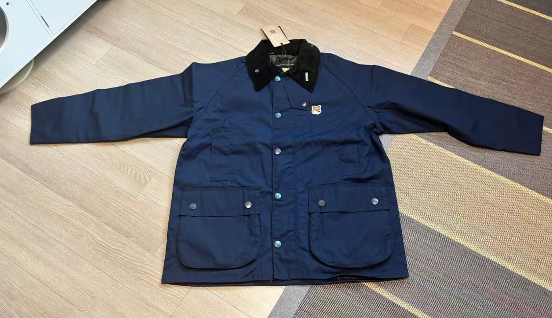 바버 메종키츠네 폭스헤드 뷰포트 왁스자켓 사이즈M 상품이미지1