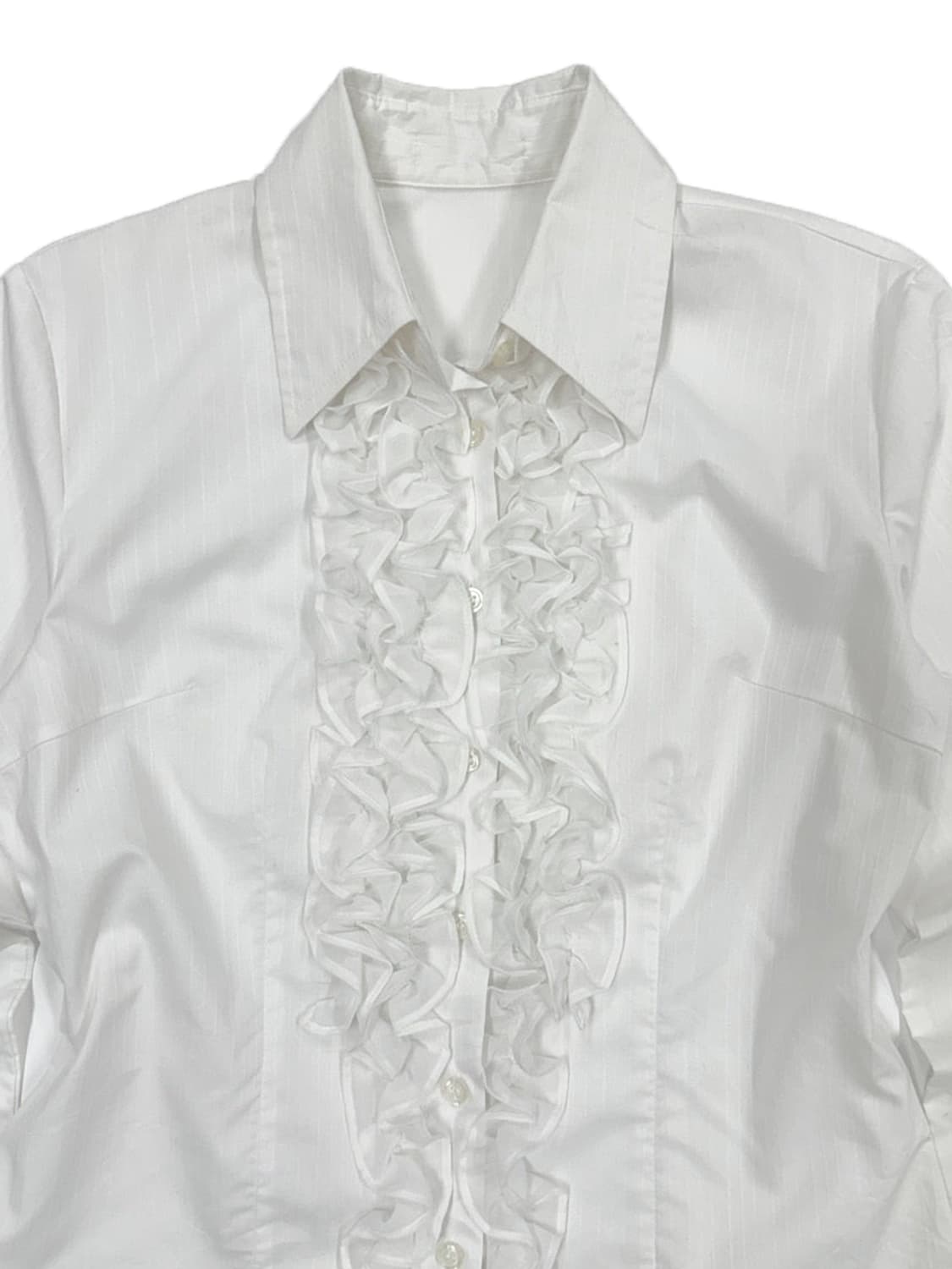 빈티지 화이트 프릴 리본 셔츠 블라우스 상품이미지3