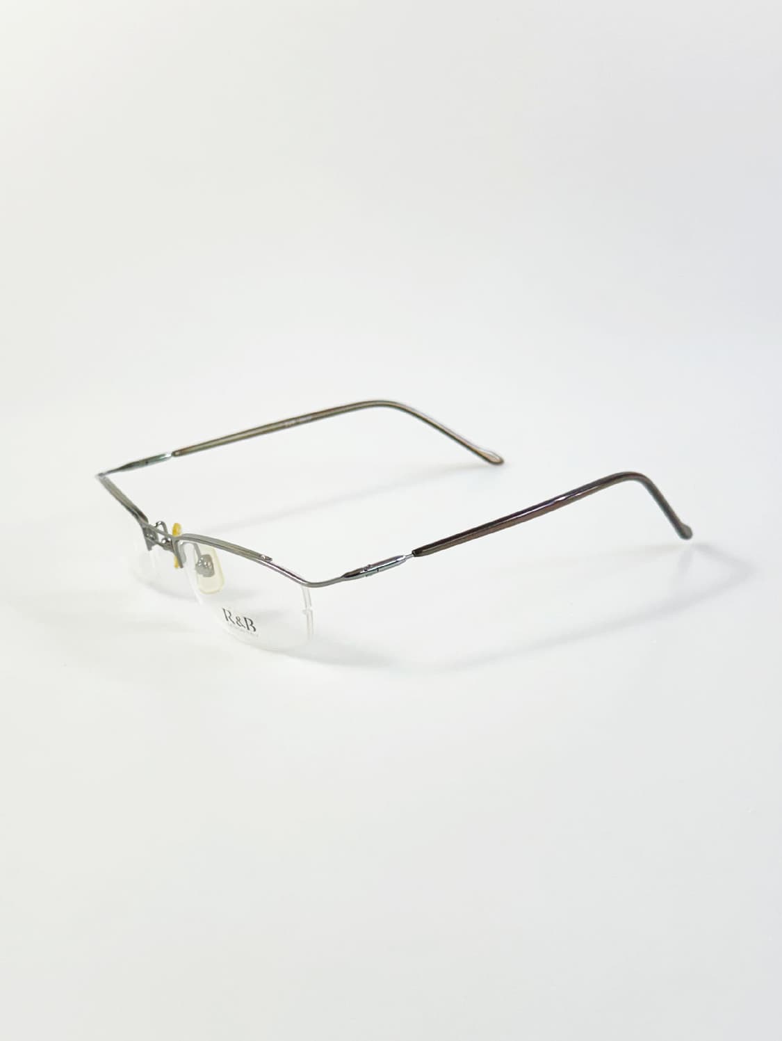 R&B EYEWEAR 건메탈 반무테 스퀘어 빈티지 안경 상품이미지3