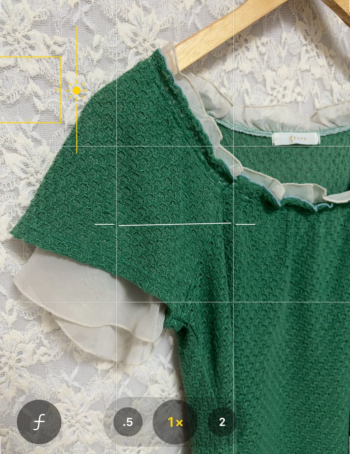 그린 쉬폰 반소매 니트탑 상품이미지10