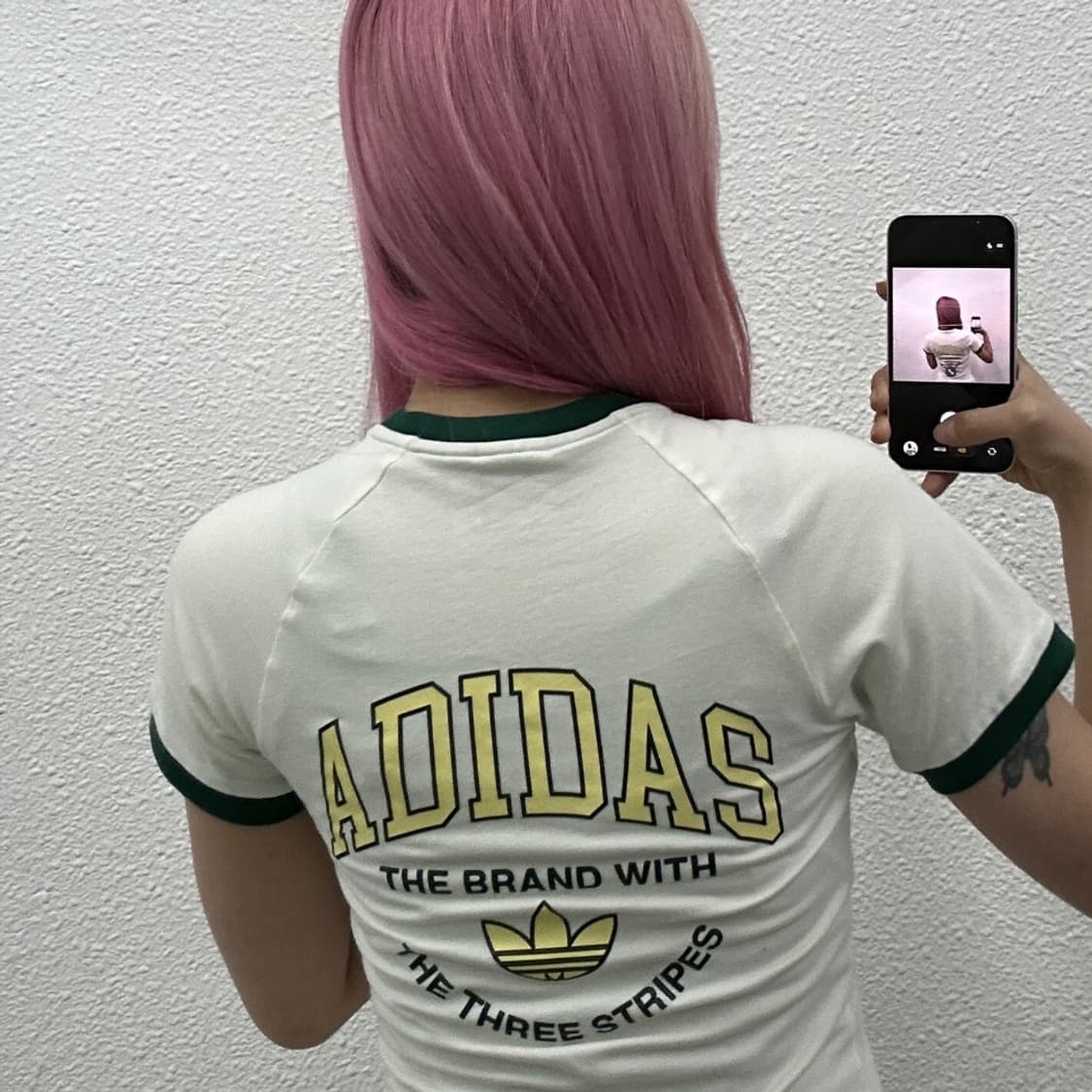 아디다스 딥그린 로고 화이트 반팔 XS 상품이미지2