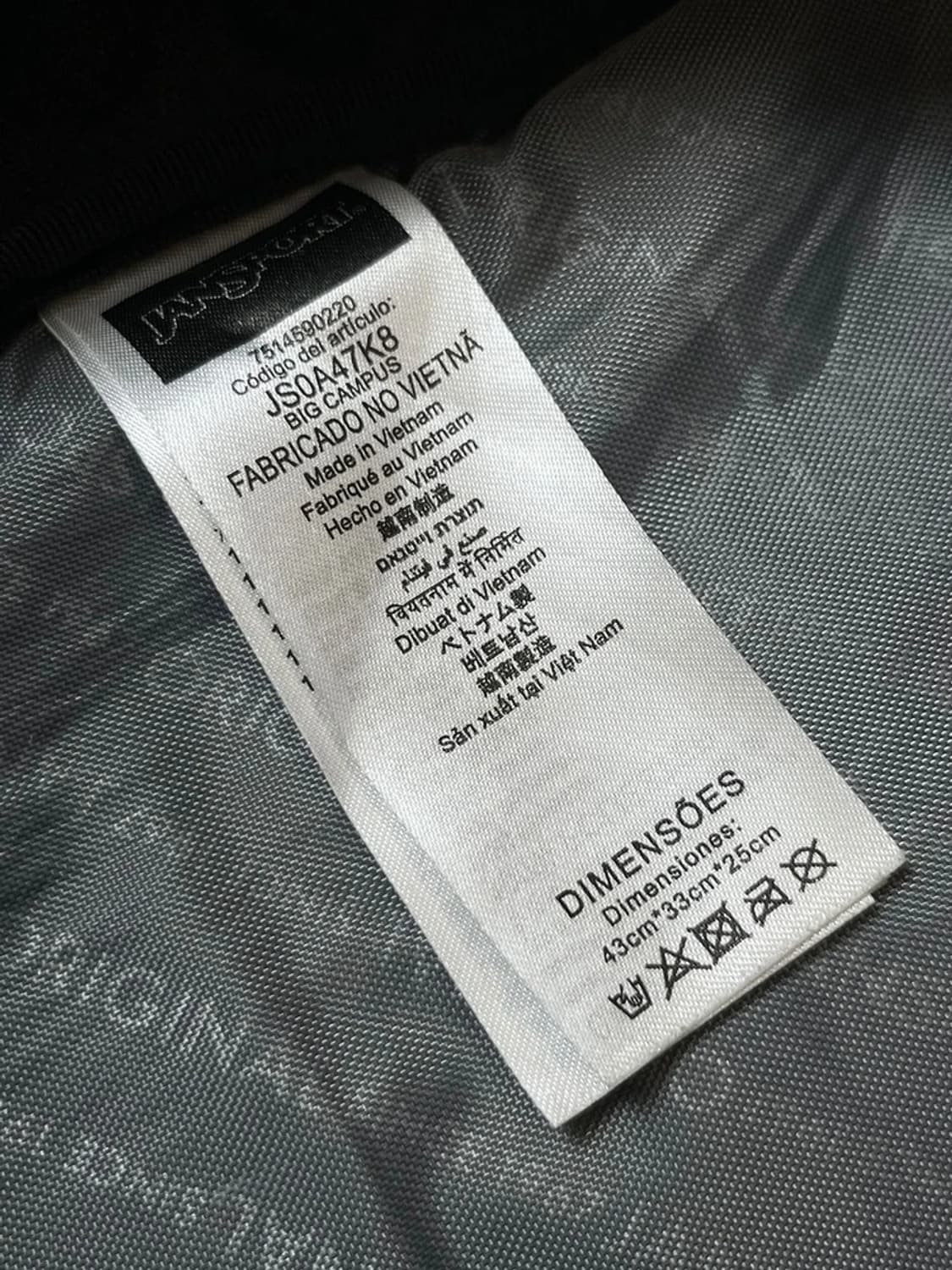 잔스포츠 빈티지 빅캠퍼스 블랙 백팩 Q1253 상품이미지9