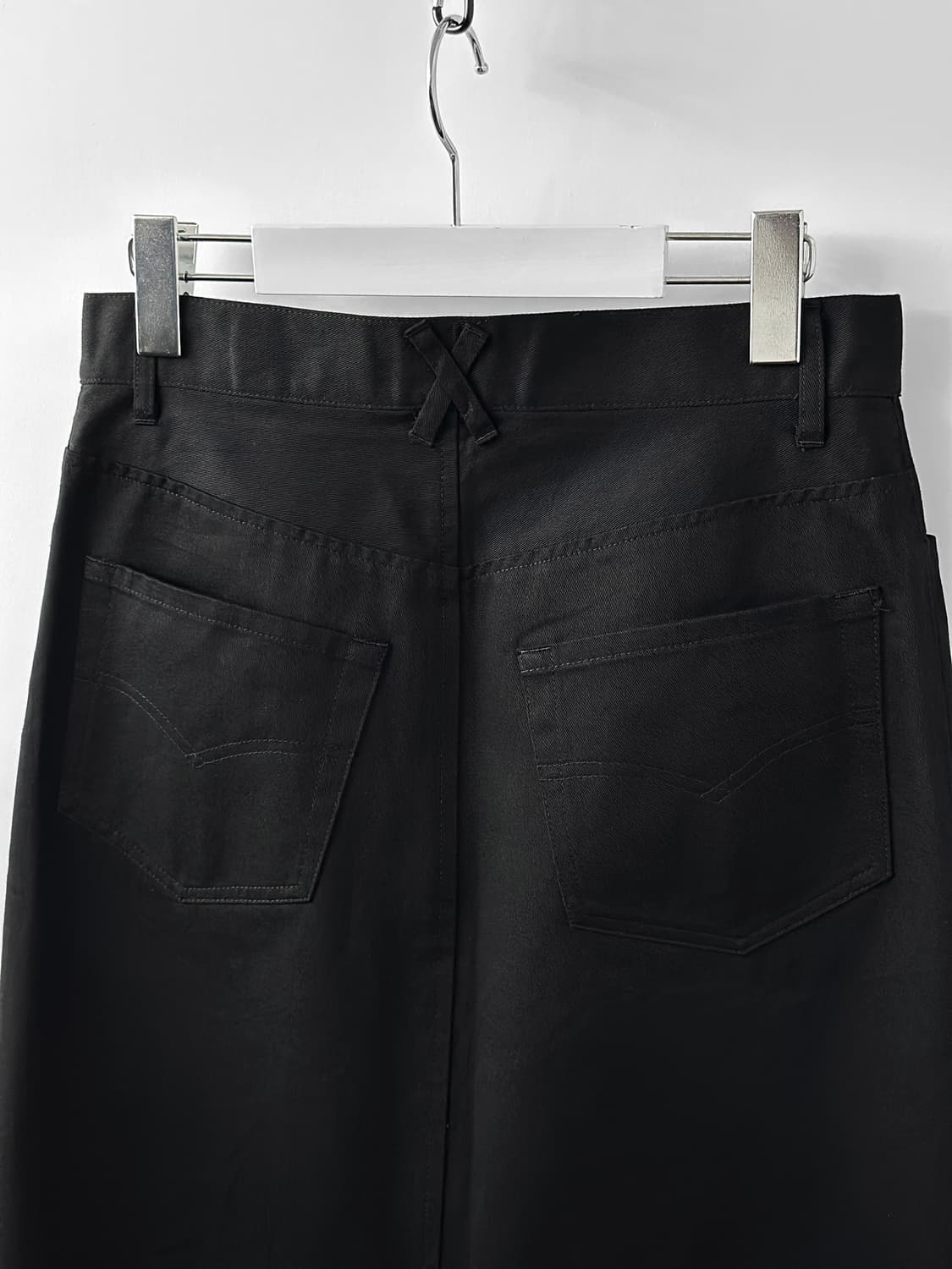 00s 트리콧 꼼데 가르송 블랙 코튼 롱 스커트 상품이미지8