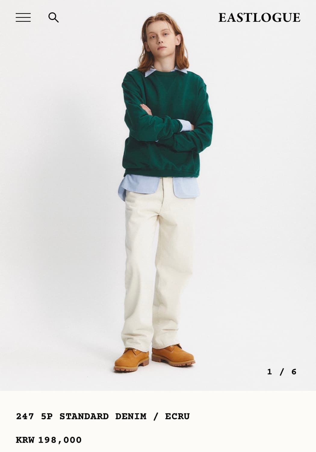 [XL] 이스트로그퍼머넌트 247 5P 스탠다드 데님 에크루 상품이미지3