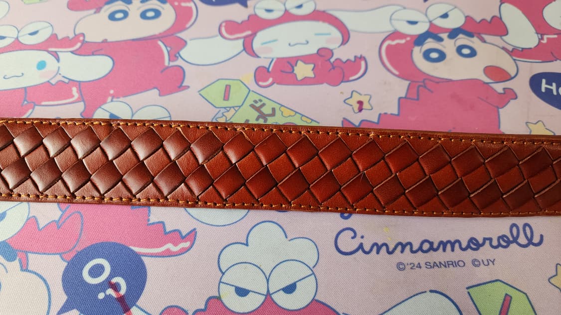 이태리 통가죽 위빙 벨트 브라운 상품이미지4