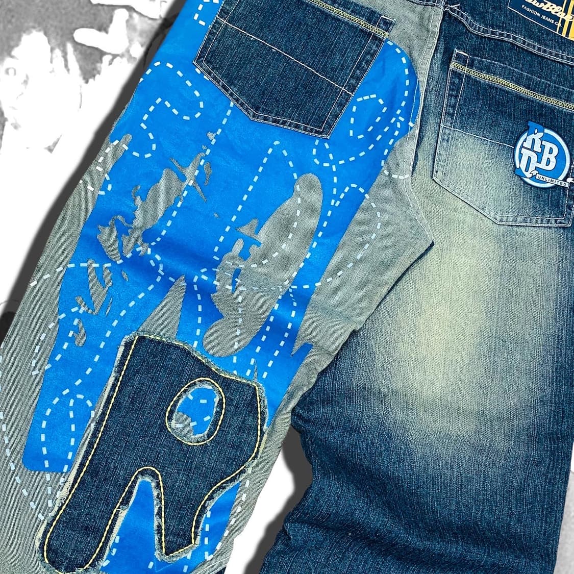 Raw blue 로우블루 올드스쿨 아트 힙합 청바지 상품이미지5