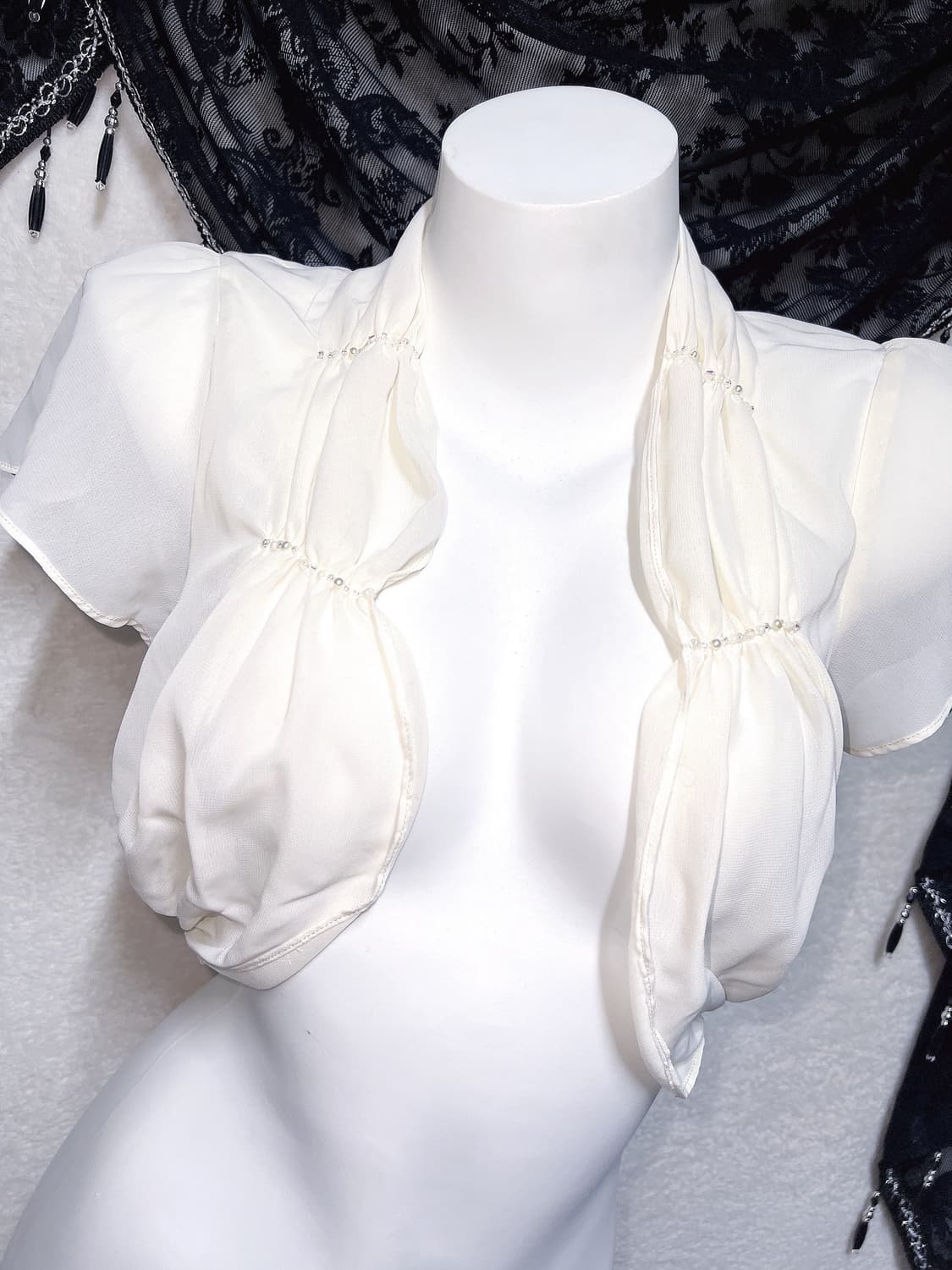 로맨틱갸루 로걀탑 진주 쉬폰 볼레로 가디건 핀터 히메 오리엔탈 페어리 상품이미지3