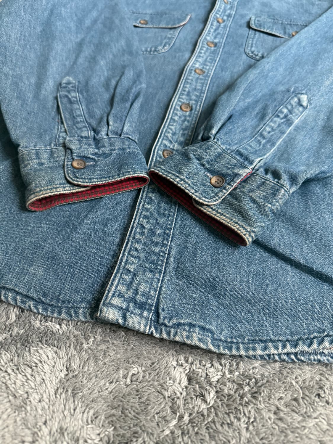 90s USA 엘엘빈 데님 셔츠 자켓 청자켓 청셔츠 M 상품이미지7